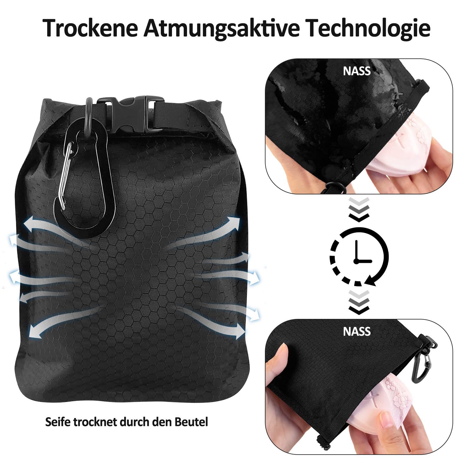Coonoor Seifenschale Reise-Seifenbeutel, trocknender Seifenbeutel, Multifun günstig online kaufen