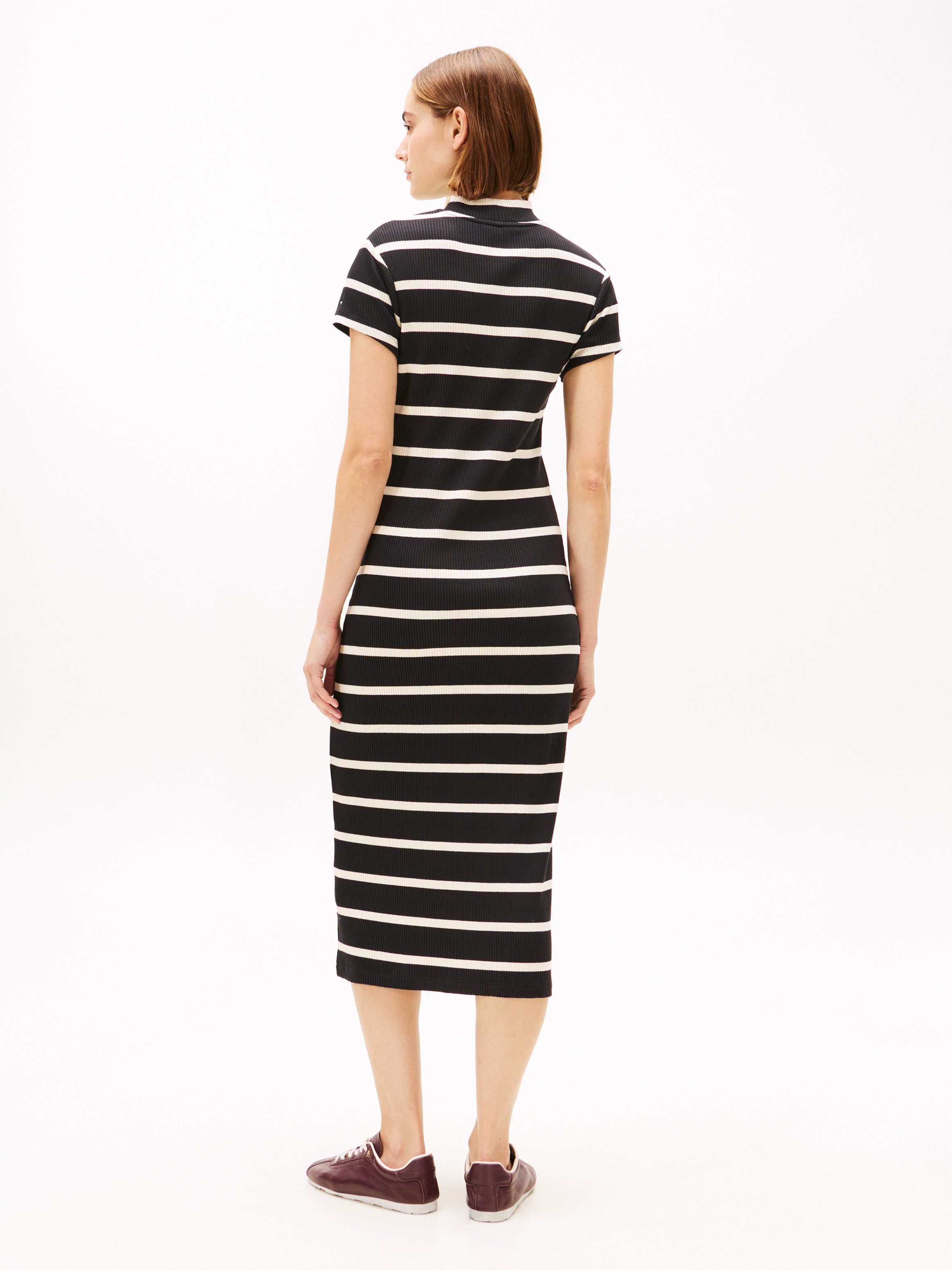 Tommy Hilfiger Jerseykleid SLIM 5X2 RIB MOCK-NK SS DRS in gerippter Struktu günstig online kaufen
