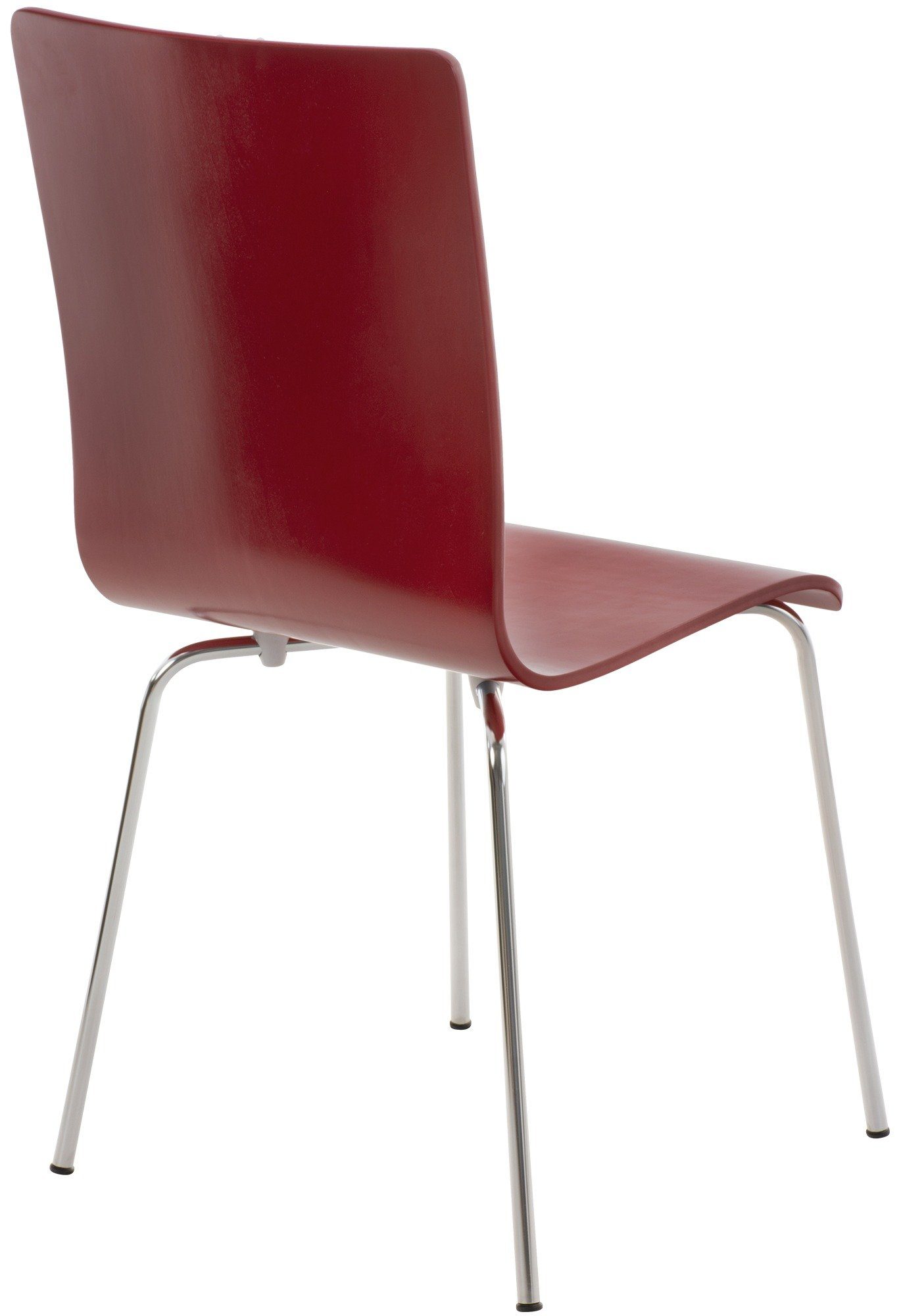 ergonomisch Holzsitz geformter Pepe, rot Metallgestell & CLP Besucherstuhl