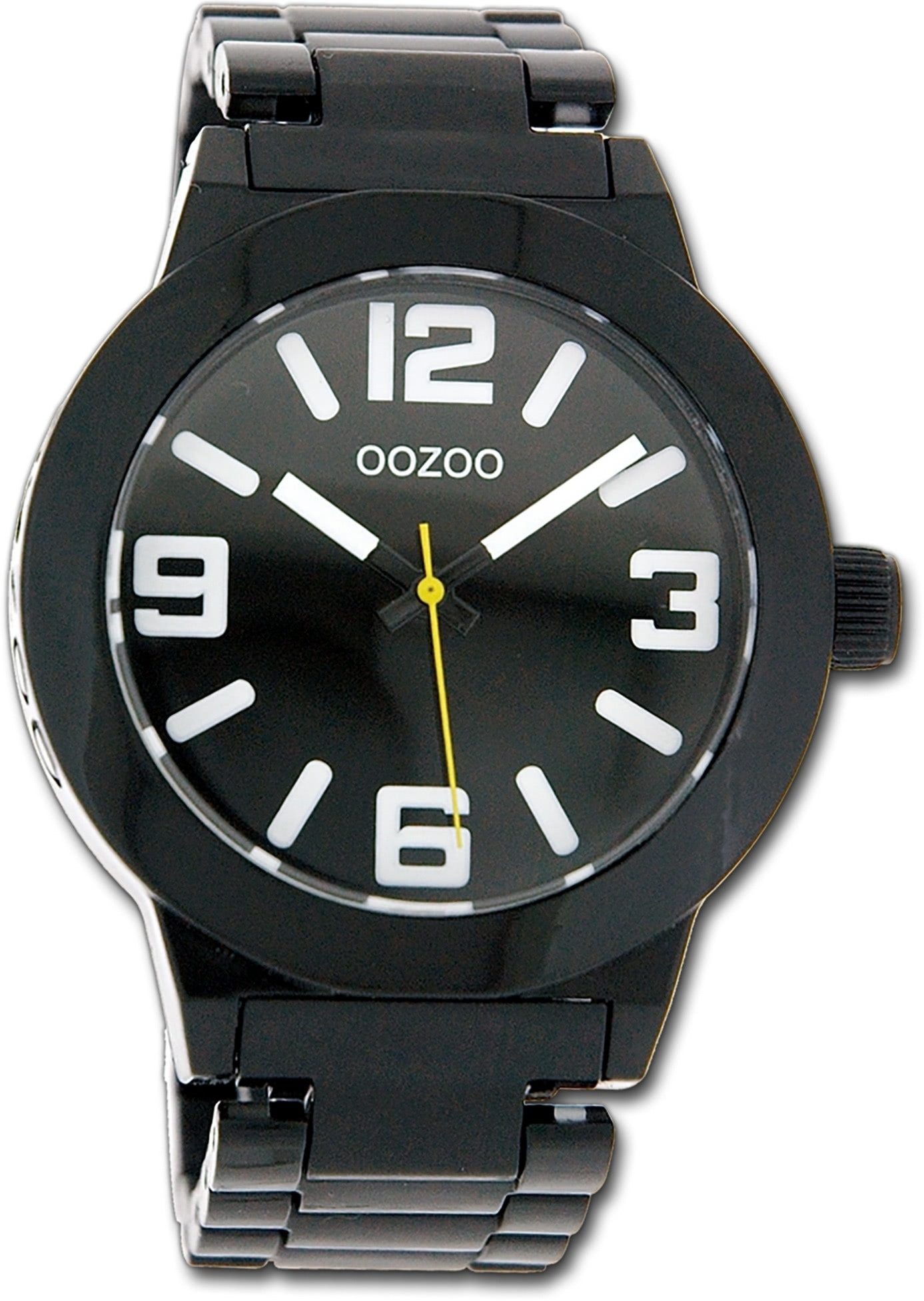 OOZOO Quarzuhr Oozoo Unisex Armbanduhr Vintage Series, (Analoguhr), Damen, Herrenuhr Metallarmband schwarz, rundes Gehäuse, groß (ca 45mm)