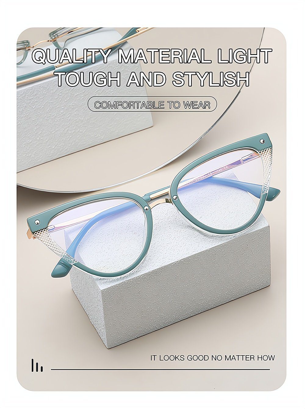 PACIEA Brille Blaue Computerbrille grau Arbeitsbrille, lichtbeständige
