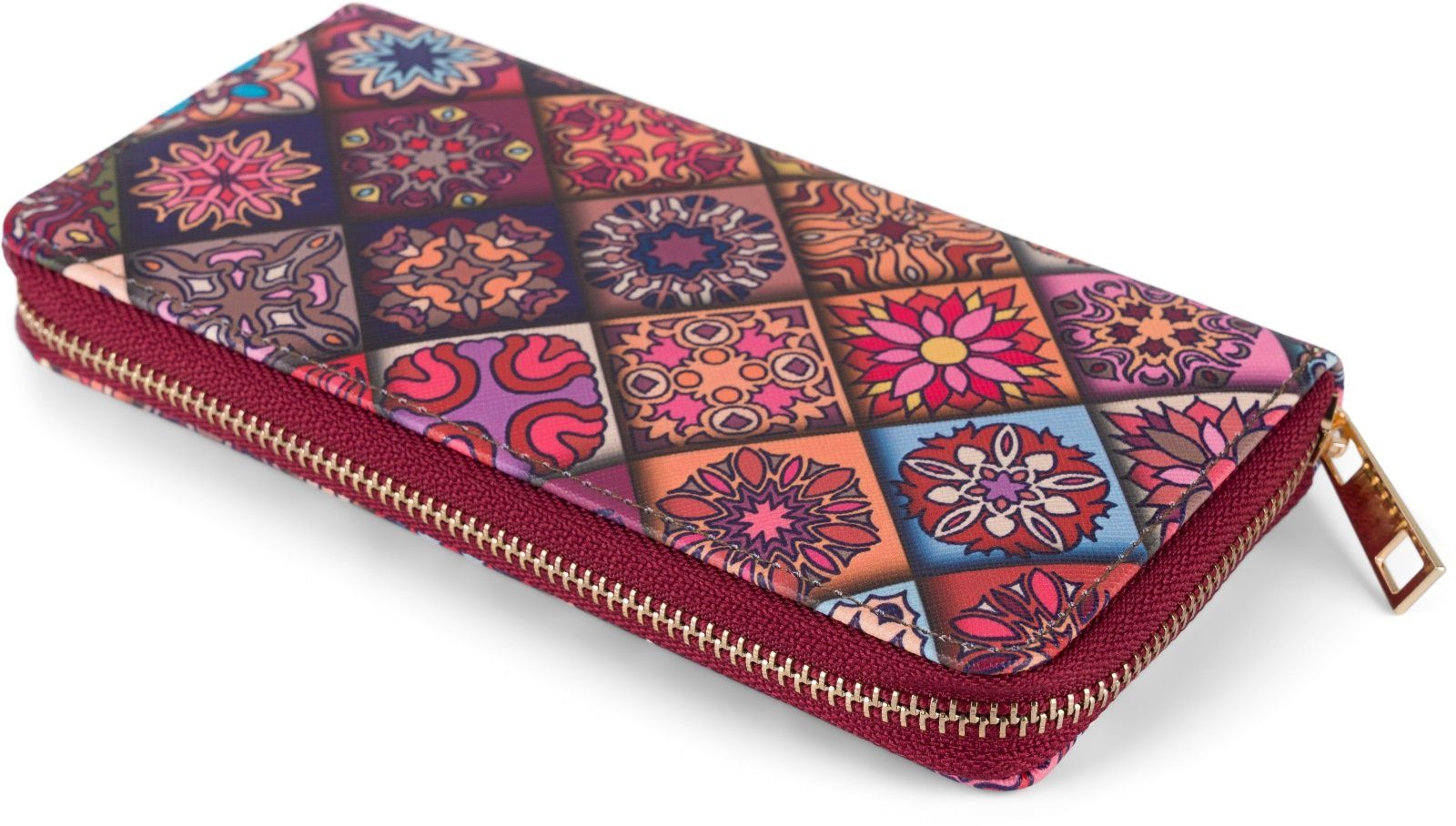 (1-tlg), Summer Geldbörse Geldbörse styleBREAKER Indian Ornamente Violett-Rosa-Blau