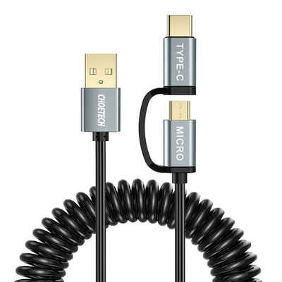 Choetech 2in1 Kabel USB - USB Typ C / Micro USB 1.2m Kabel Schwarz USB-Adapter