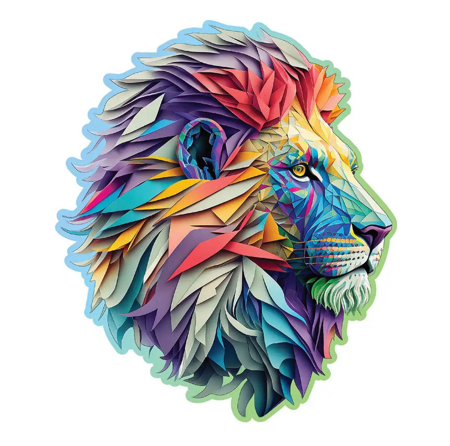 Wooden City Puzzle Holzpuzzle MODERN LION 250 Teile Löwen-Puzzle aus Holz, 250 Puzzleteile