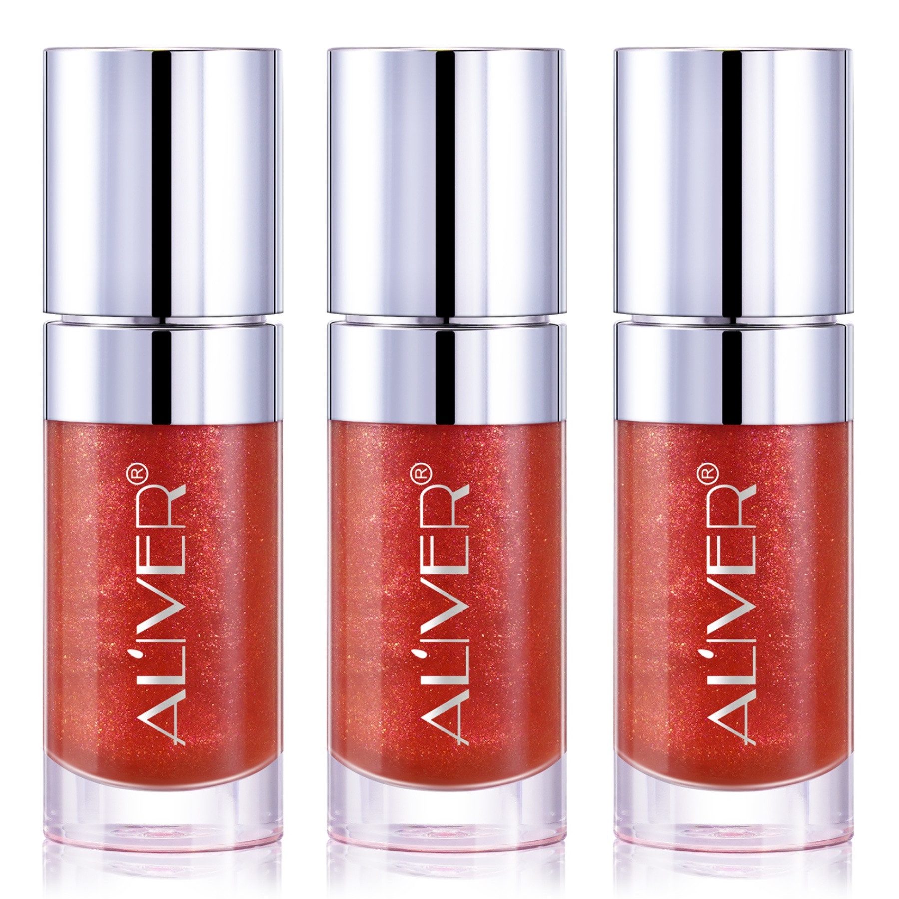 ALIVER Lippenstift Lipgloss Lippencreme Feuchtigkeitsspendender mit 3D Volumeneffekt, Lippenstift, Lip Glow, Glass-Lips-Effekt, Kirschkernöl
