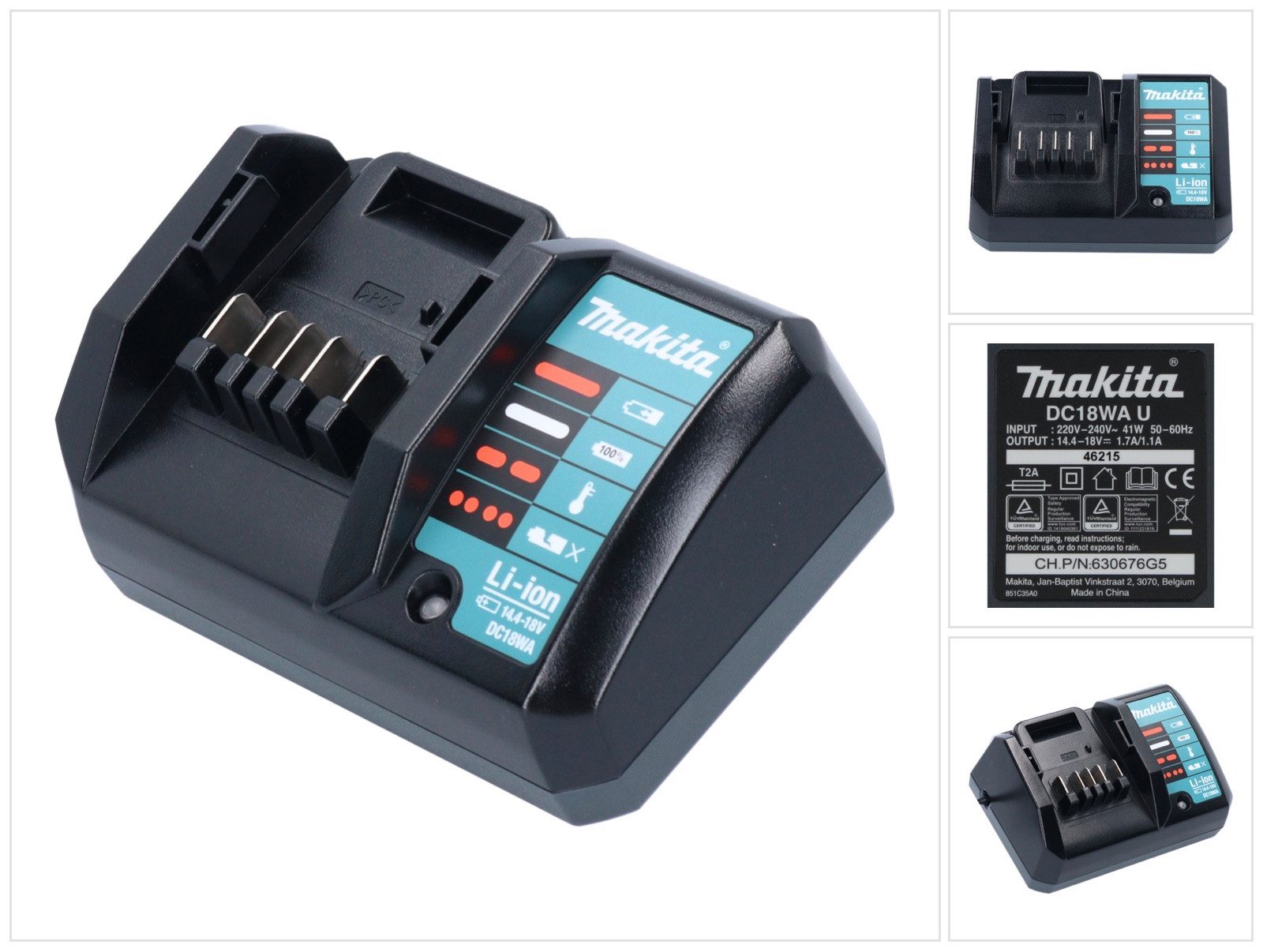 Makita Ladegerät DC 18 WA 14,4 V - 18 V für Li-Ion Akkus G-Serie (195423-6 Schnelllade-Gerät