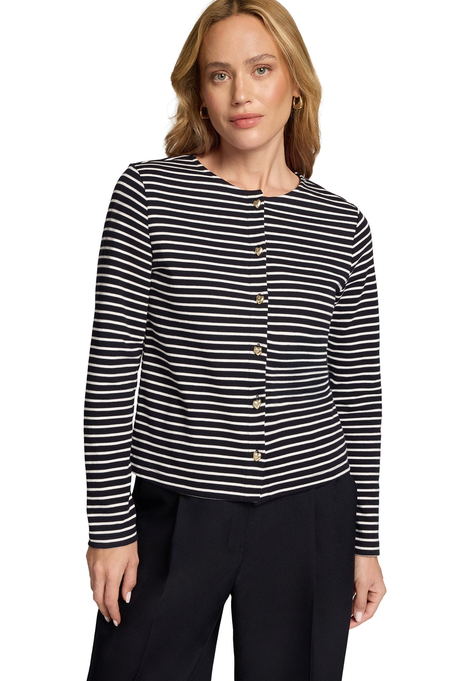 Zero Sweatshirt Damen mit Knopfleiste Knopfleiste