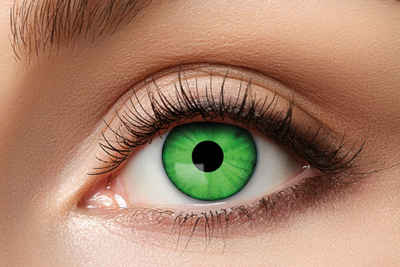 Eyecatcher Farblinsen Electro green Kontaktlinsen. Grüne Farblinsen deckend
