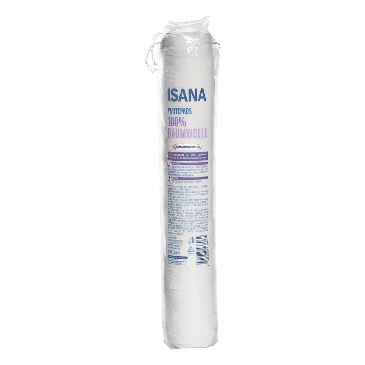 ISANA Kosmetiktücher (140-St), 100% Baumwolle