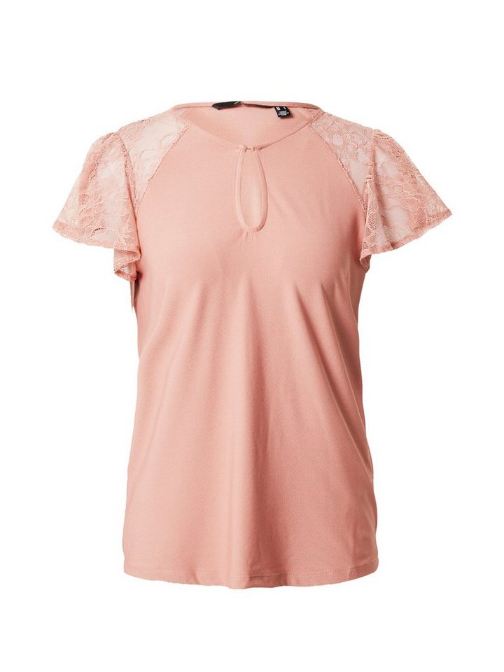 Vero Moda Spitzenshirt VMMILLA SS LACE TOP JRS, Eingefasster Ausschnitt