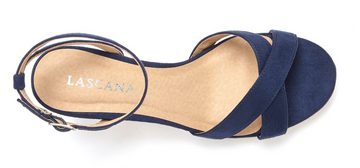 LASCANA High-Heel-Sandalette, Riemchensandalette Sandalette Sandalette, Sommerschuh mit bequemen Absatz und Riemchen VEGAN