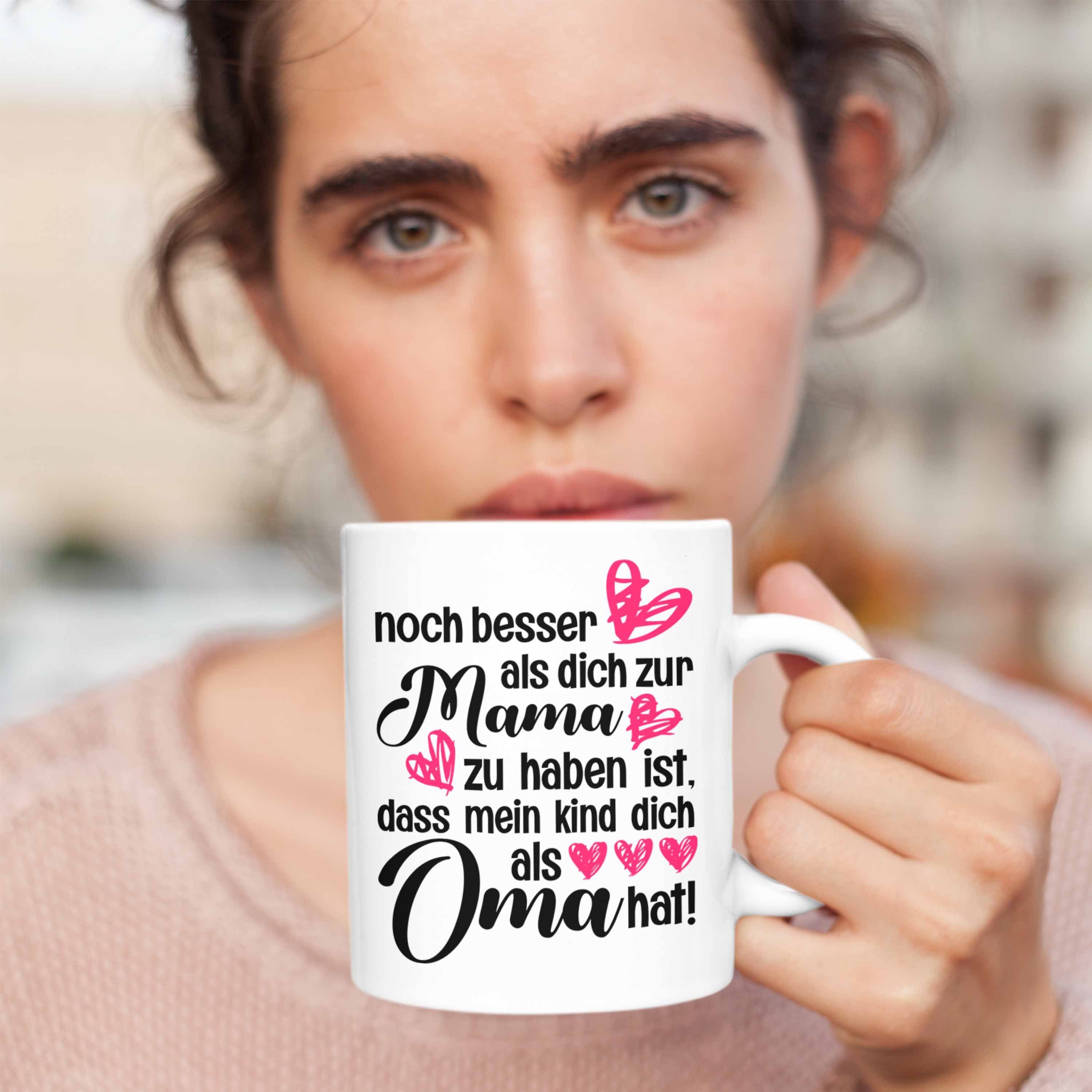 Trendation Kaffeetasse Muttertag Weiss Geschenk Mutter Süßer Spruch Tasse Oma Mama - Geschenkidee Tasse Trendation