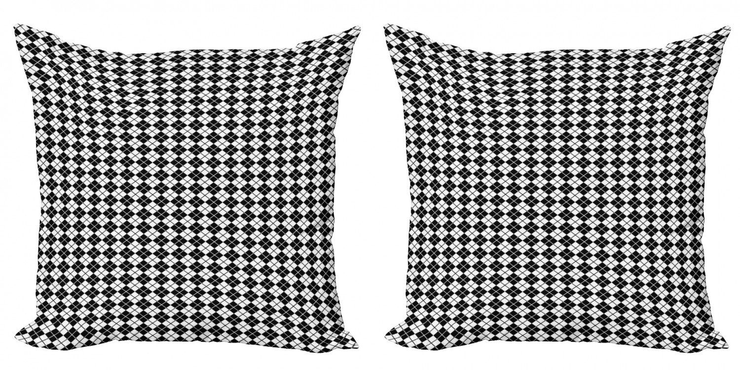 Doppelseitiger Modern Abakuhaus Kissenbezüge Accent (2 Diamant-Form-Streifen Plaid Digitaldruck, Stück),