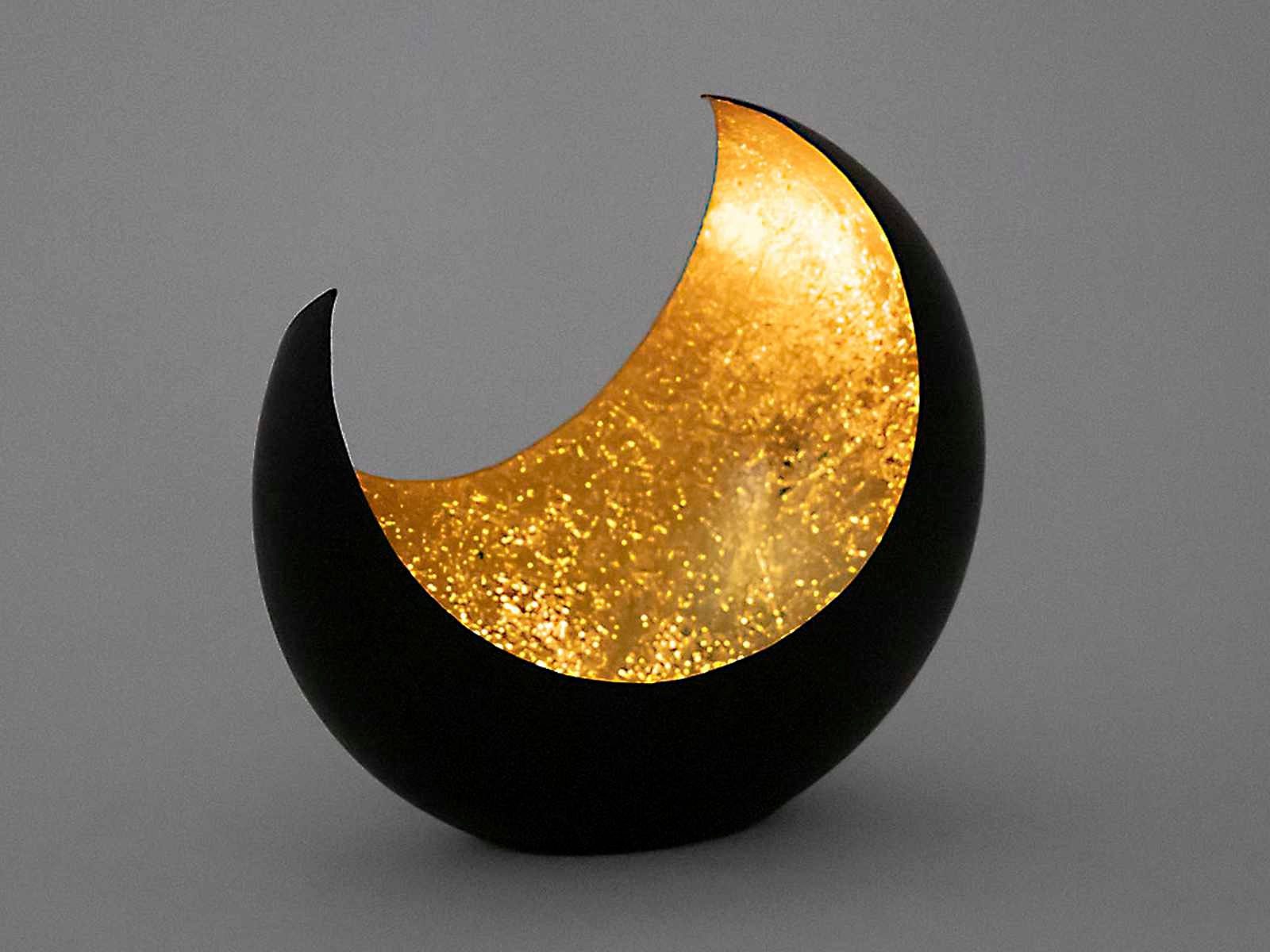 schwarz St) Teelichthalter Kerzenhalter Kerzenständer Casamia Sichelform (1 matt Kerzenhalter Moon