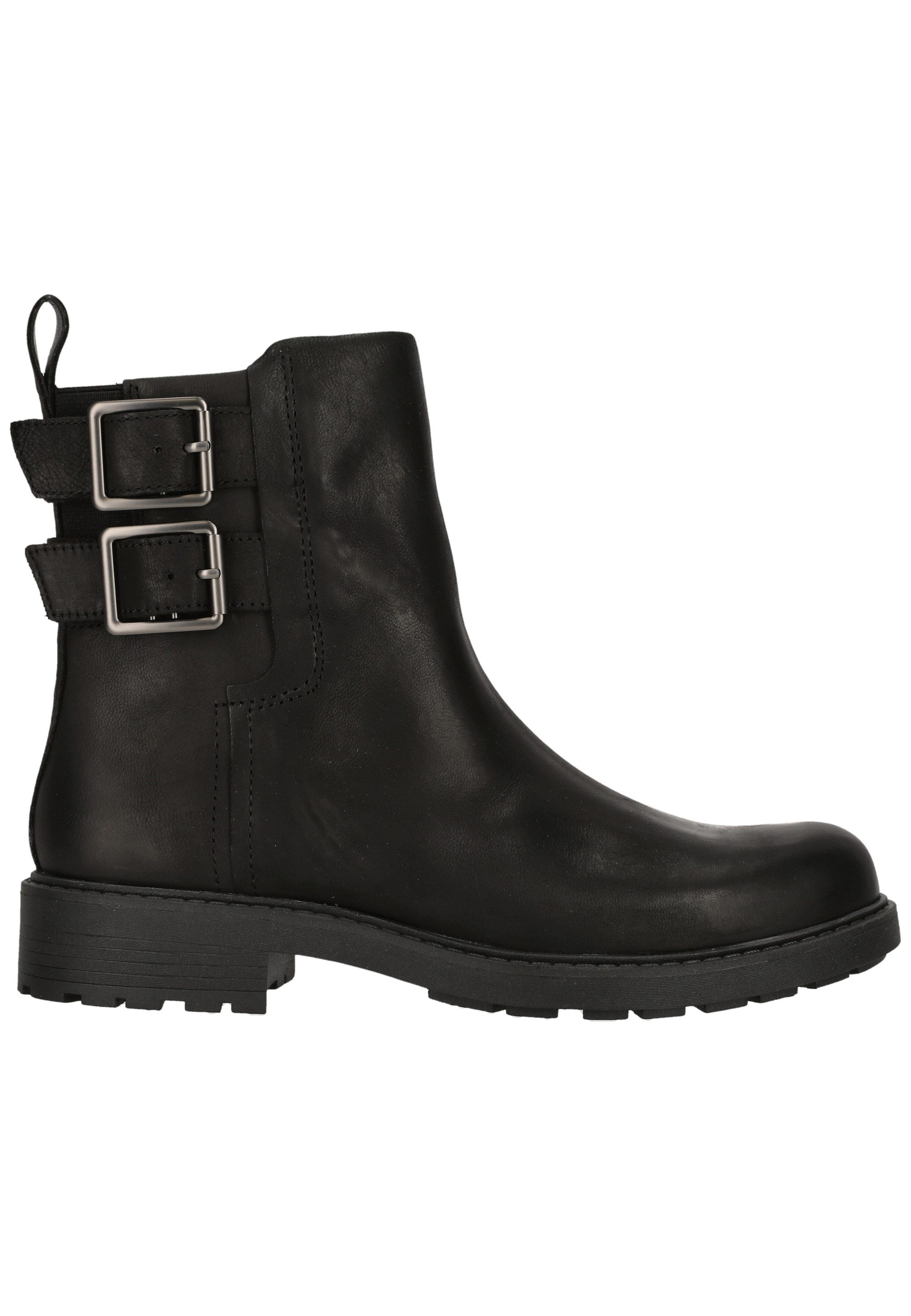 Clarks Orinoco2 Bay Black Leather Schnürschuh mit stilvollen Schnallen