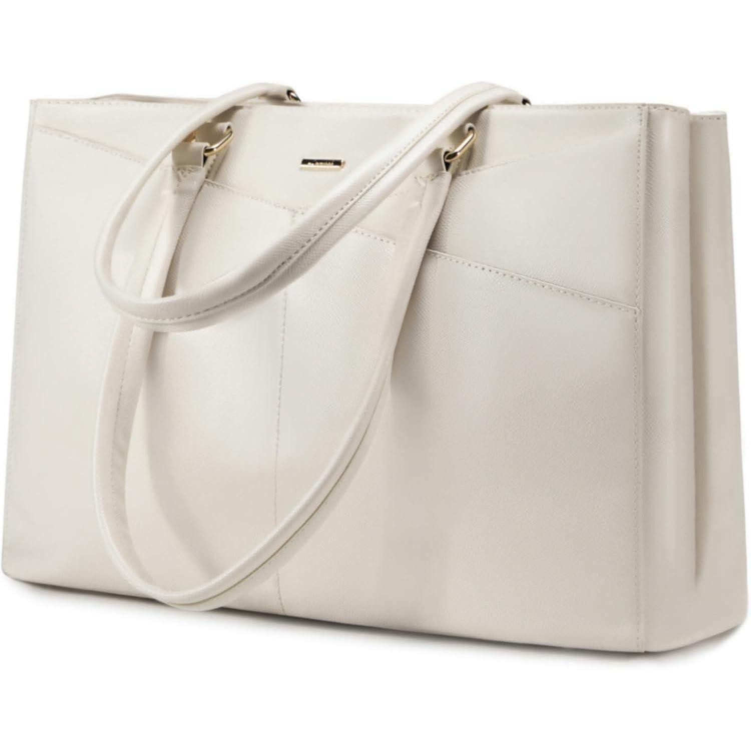 LuxusKollektion Laptoptasche Laptoptasche Damen 15,6 Zoll Beige Handtasche Business Schule