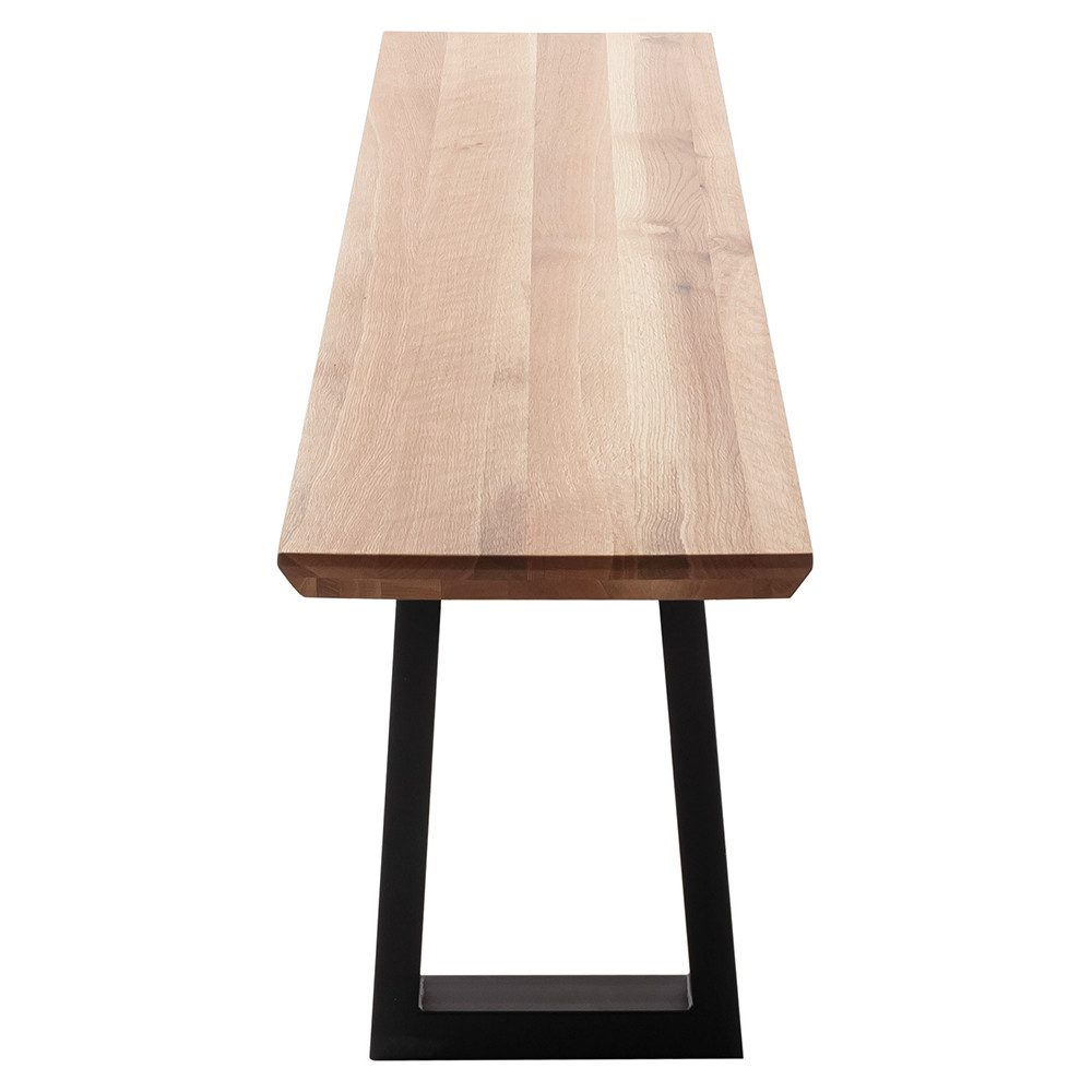 Lomadox Sitzbank PARACATU-06, Massivholz, X-Gestell, Schweizer Kante, Eiche geölt, 200x40cm