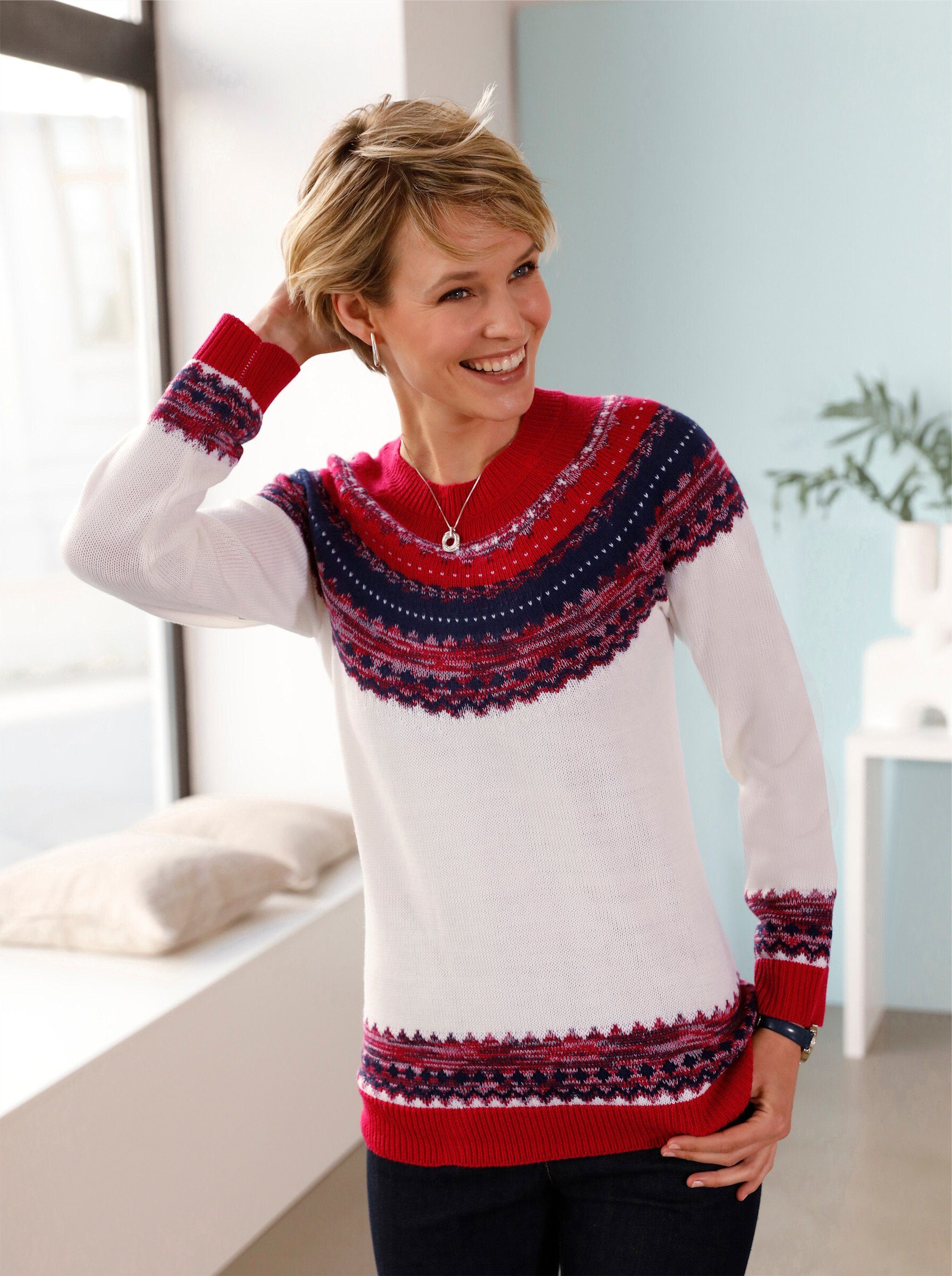 Sieh an! Strickpullover Norwegerpullover .
