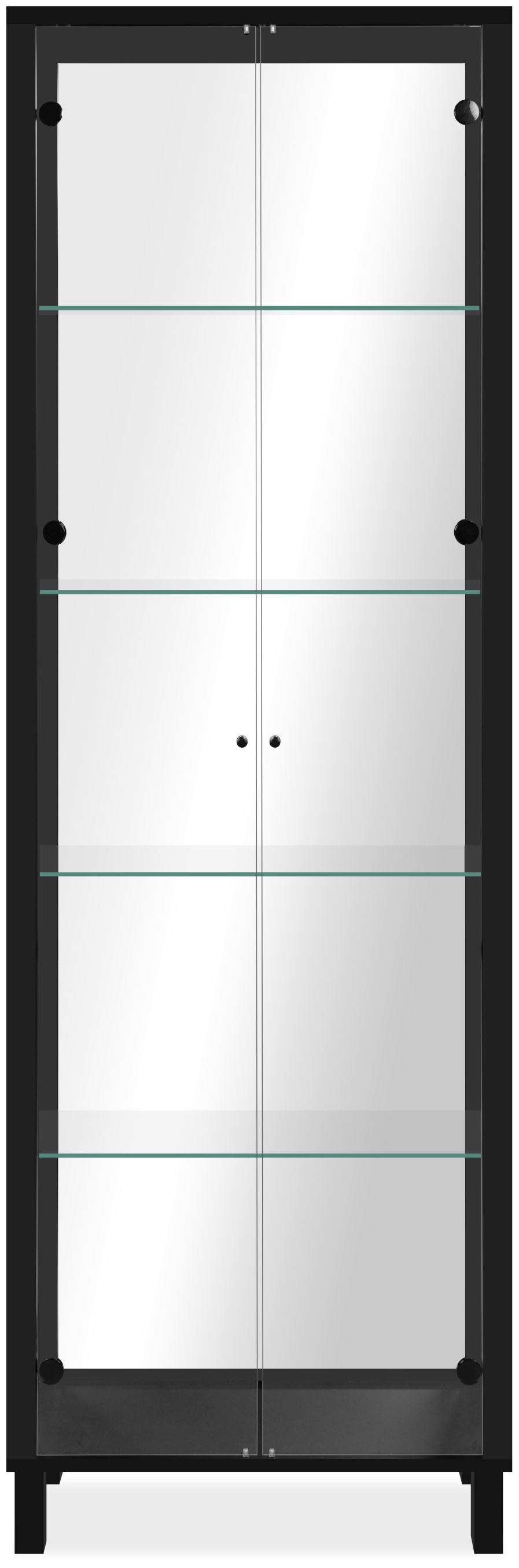 Finori Standvitrine schwarz / Spiegel B x H x T ca. 62 x 189 x 33 cm