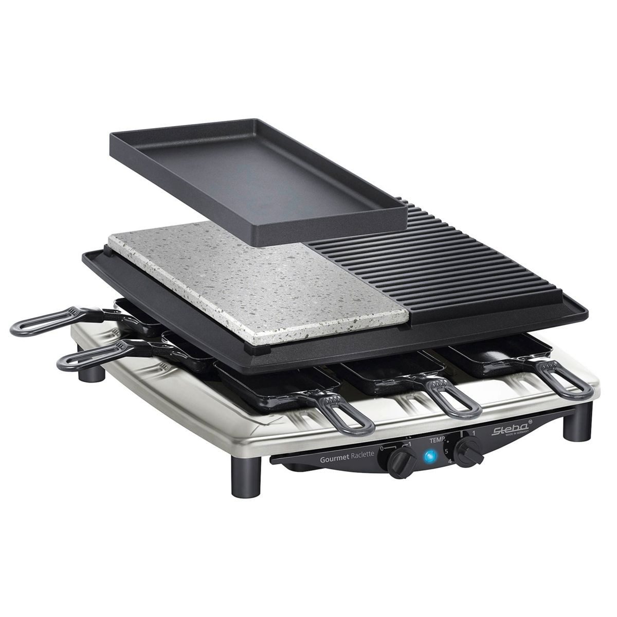 Steba Raclette und Fondue-Set RC 4 plus deluxe chrom Raclette