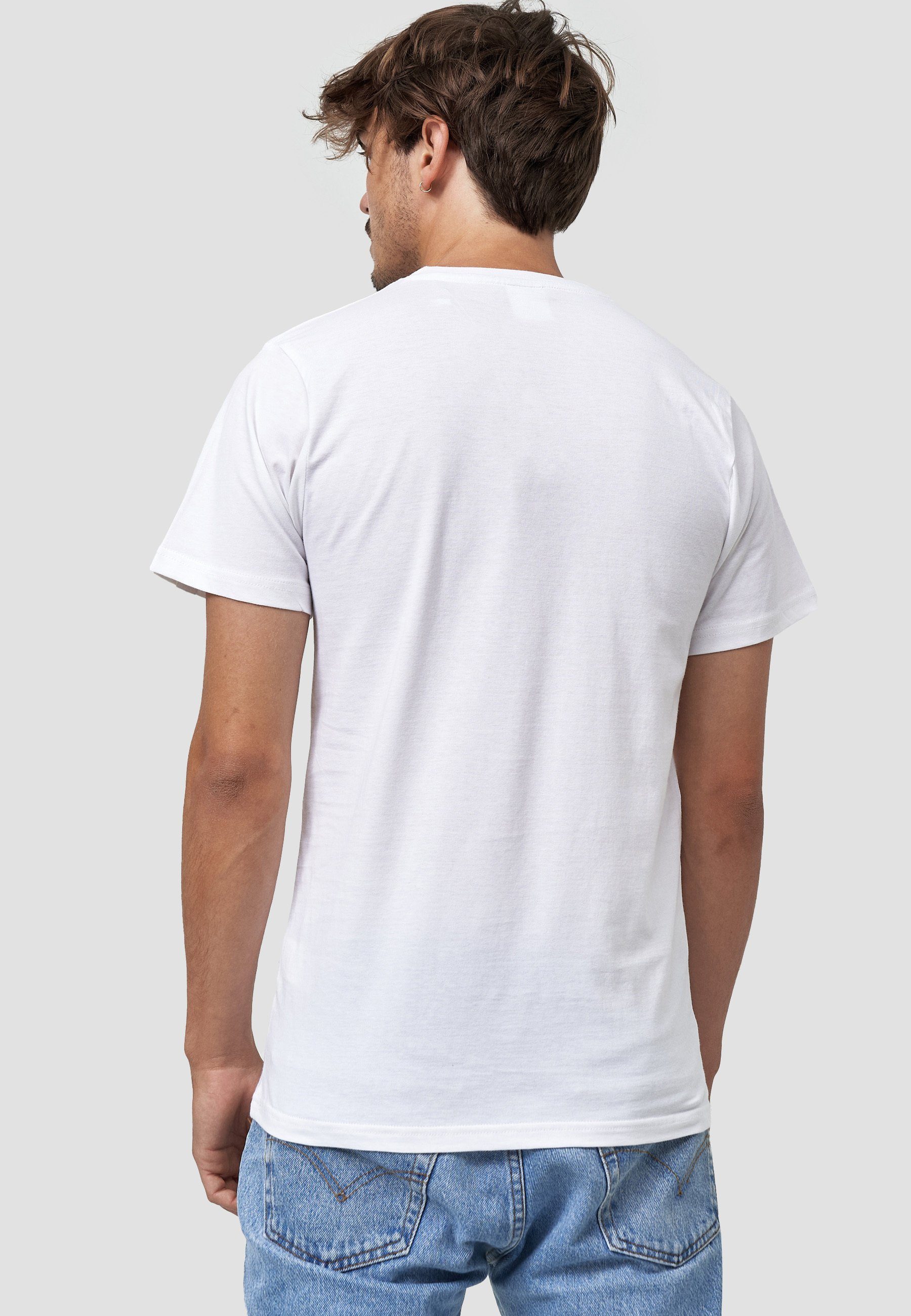 MIKON GOTS T-Shirt Bio-Baumwolle Weiß Fliege zertifizierte