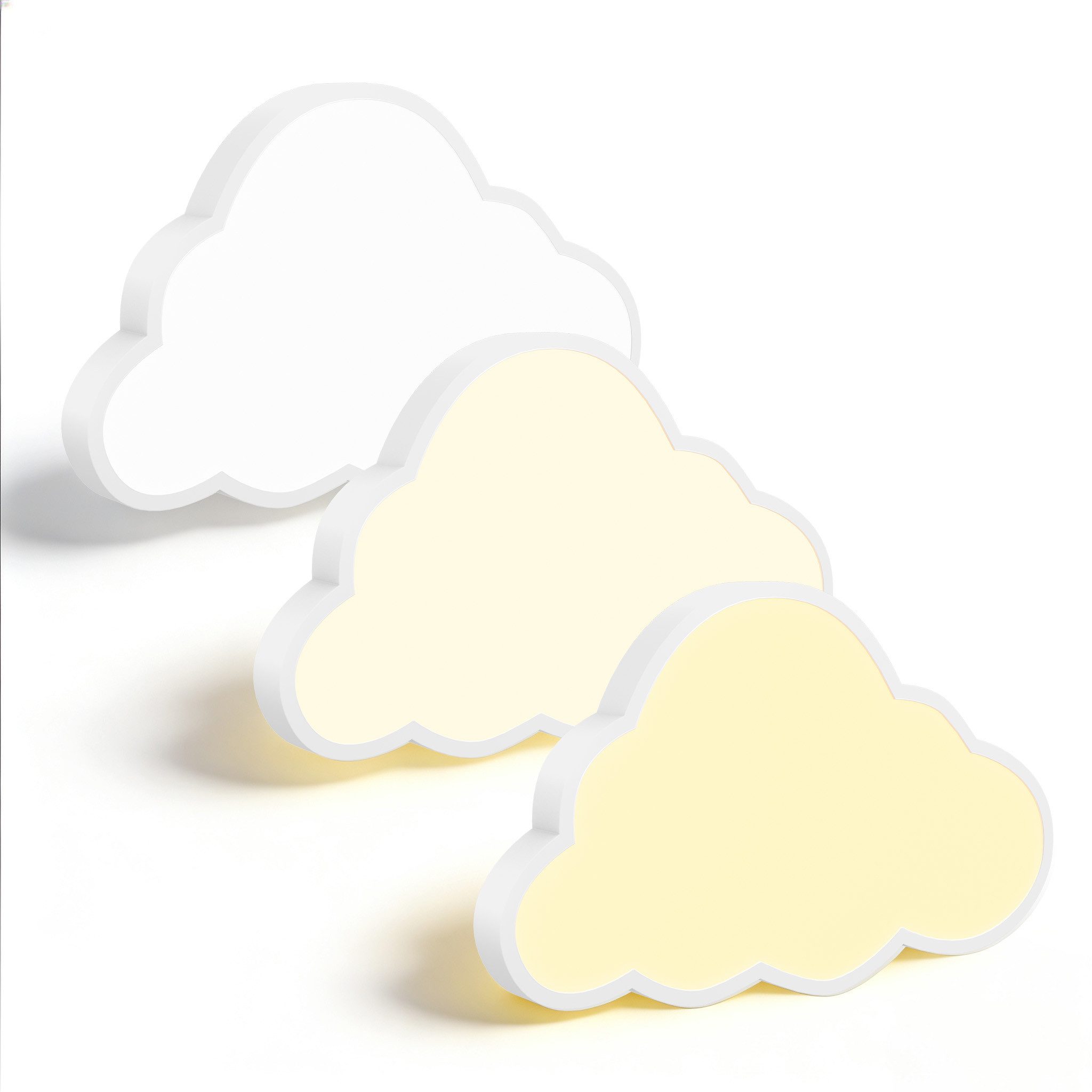 FIVMEN LED Deckenleuchte Wolken Deckenlampe 48W mit Fernbedienung Dimmbar, LED fest integriert, 50 cm x 28 cm x 5,3cm