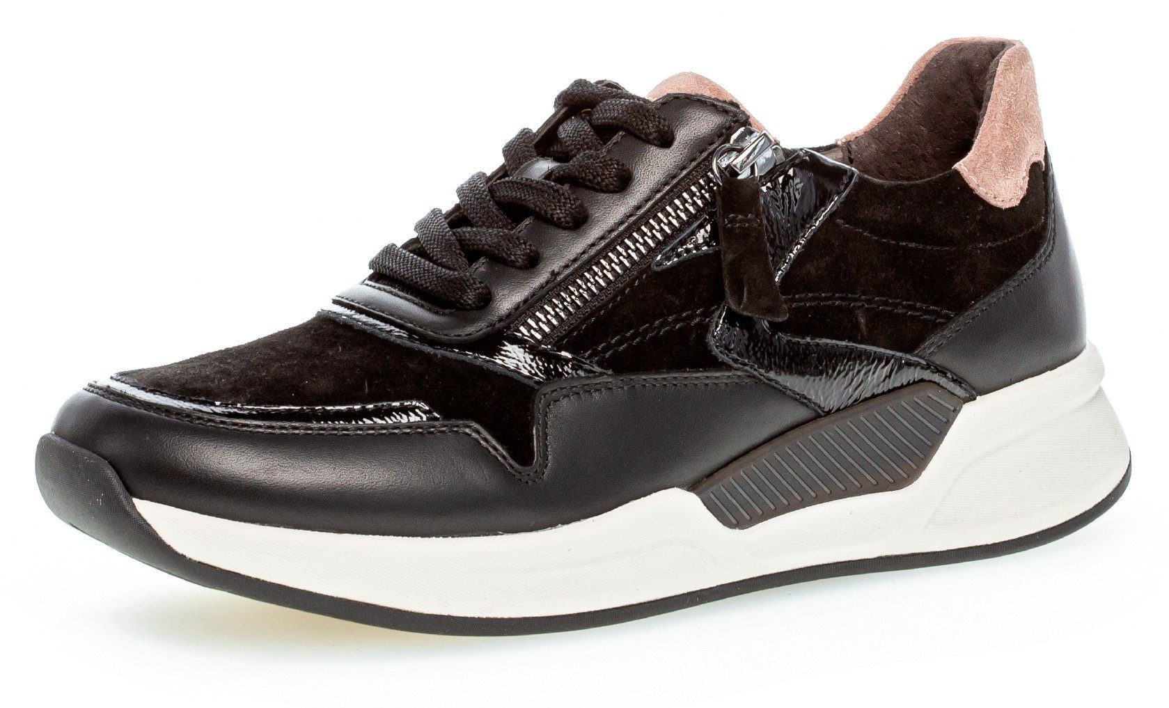 Gabor Rollingsoft Keilsneaker mit praktischem Außenreißverschluss schwarz/dark-rose