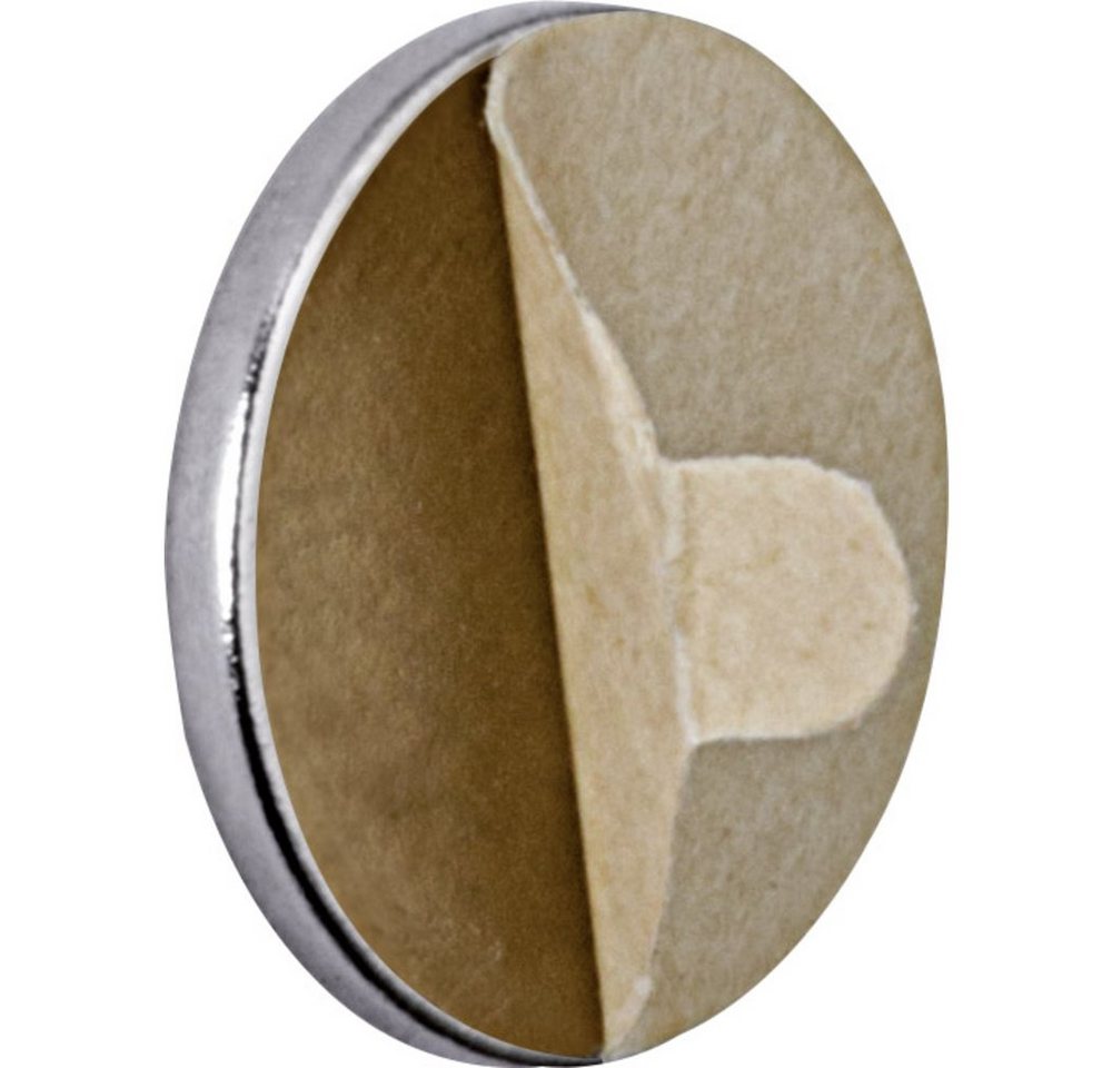 Thumbnail - Maul Magnet Maul Neodym Magnet (x H) 10 mm x 1 mm Scheibe, selbstklebend Silber