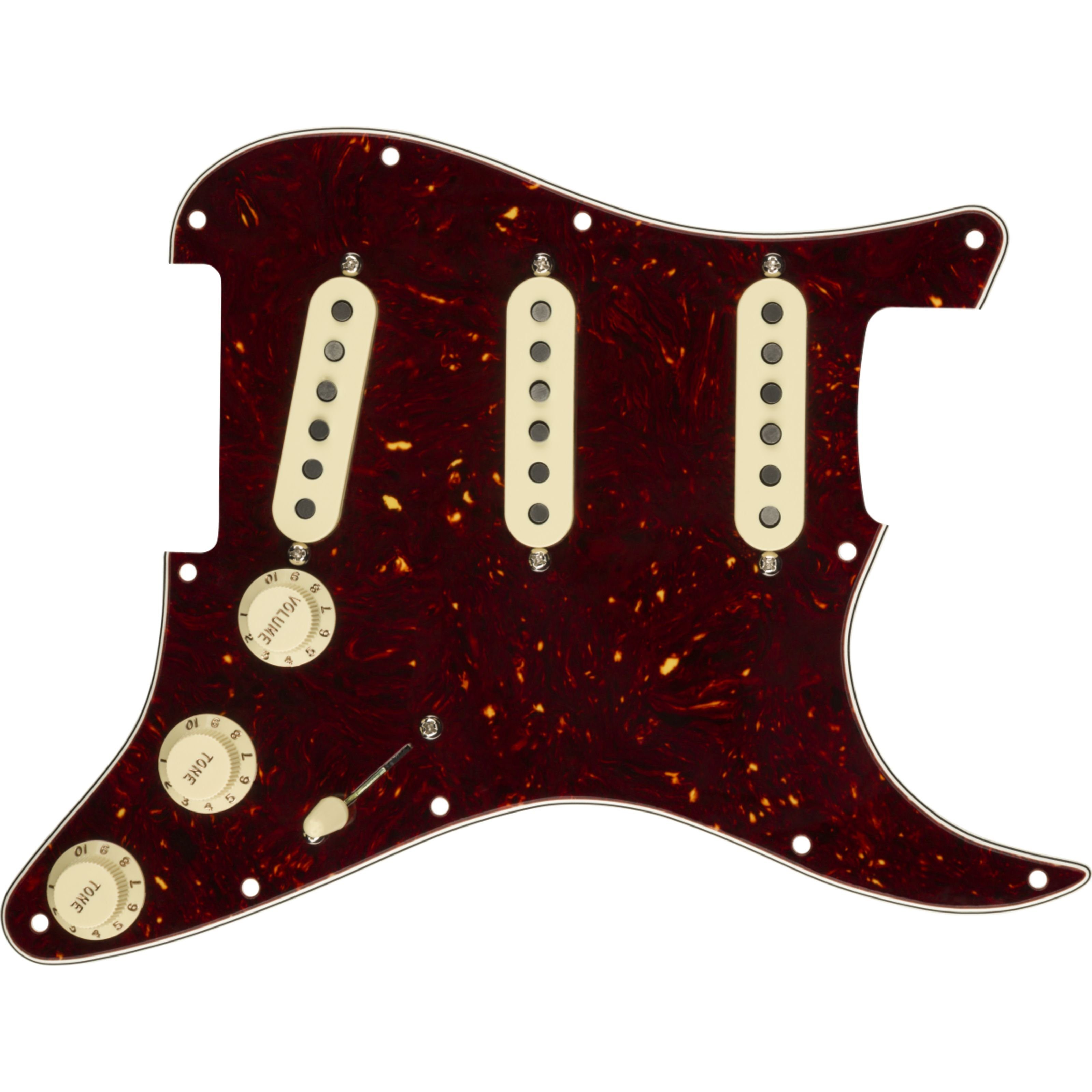 Fender Tonabnehmer, (E-Gitarre Tonabnehmer, Single-Coil), Pre-Wired Strat Pickguard, Custom '69 SSS Tortoise Shell - Single