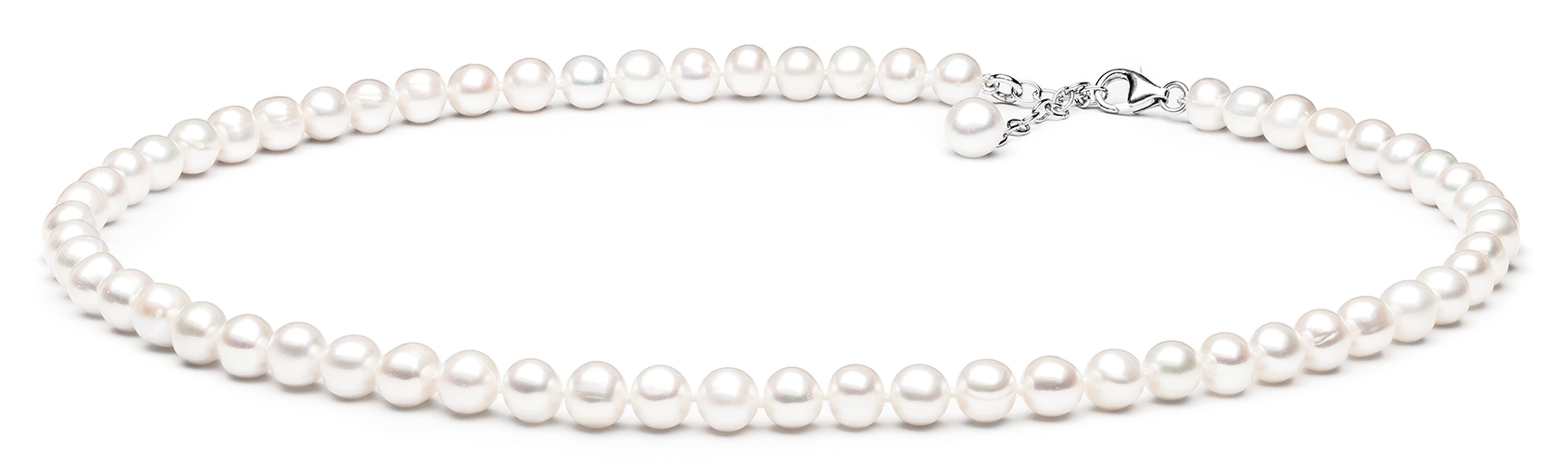 Gaura Pearls Perlenkette, klassisch, weiß, rund, günstig online kaufen