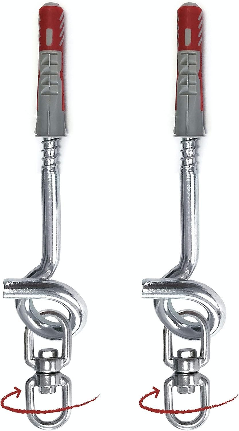 riijk Schraubhaken Wandhaken Hängesessel mit Drehwirbel Dübel für Hängematt günstig online kaufen