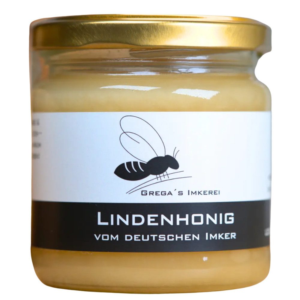 Grega´s Imkerei Honig Lindenhonig aus Deutschland, 1 x 250 g, (Sortenhonig "Linde" mit Minz-Note), Deutscher Lindenhonig direkt vom Imker