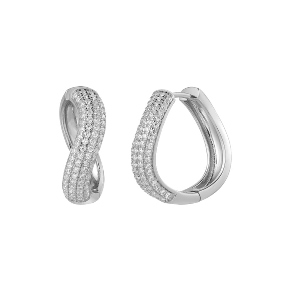 XENOX Paar Creolen XENOX Creolen "Two Tone" silberfarben Zirkonia XS91664