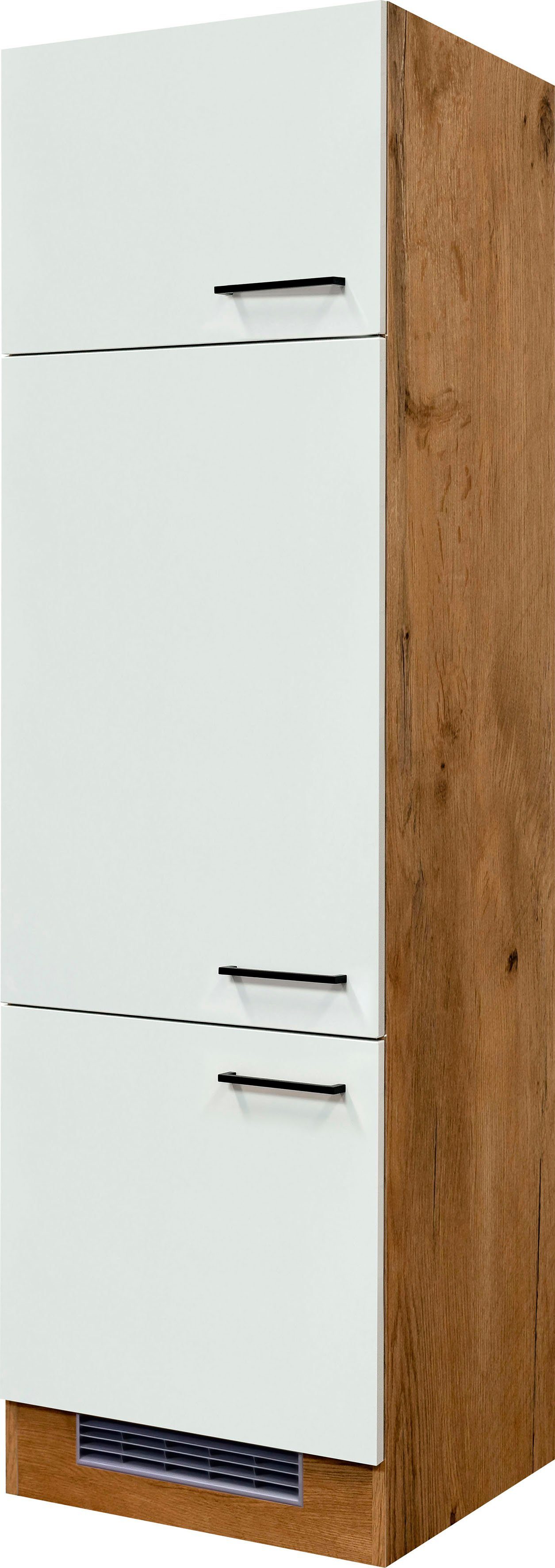 Flex-Well Kühlumbauschrank Vintea (B x H x T) 60 x 200 x 57 cm, mit Metallgriffen