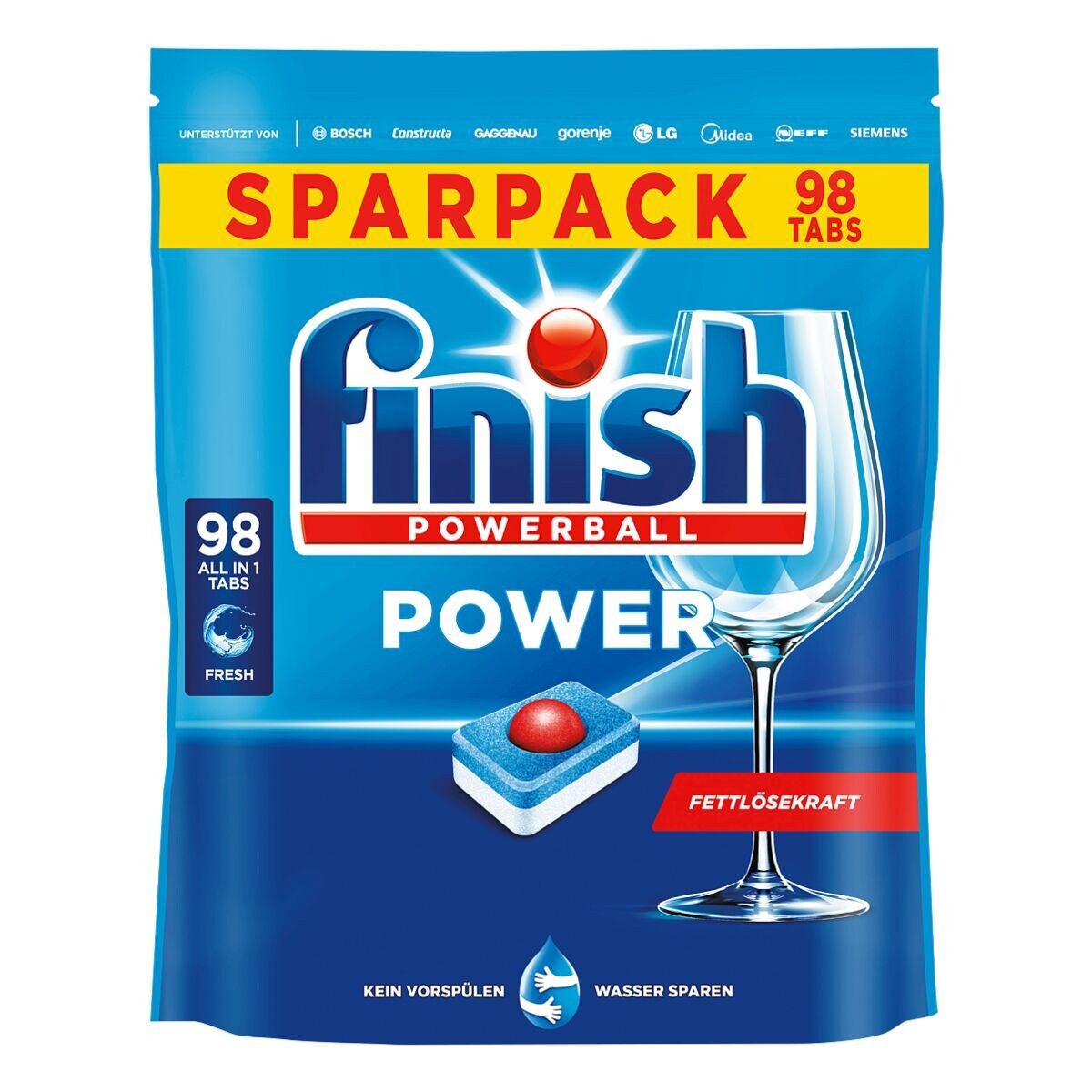 FINISH Power Spülmaschinentabs (98 Tabs, All-in-1)