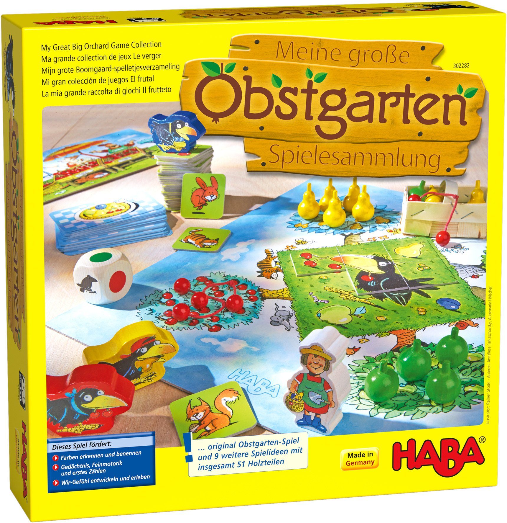 Haba Spielesammlung Meine große Obstgarten-Spielesammlung, Made in Germany