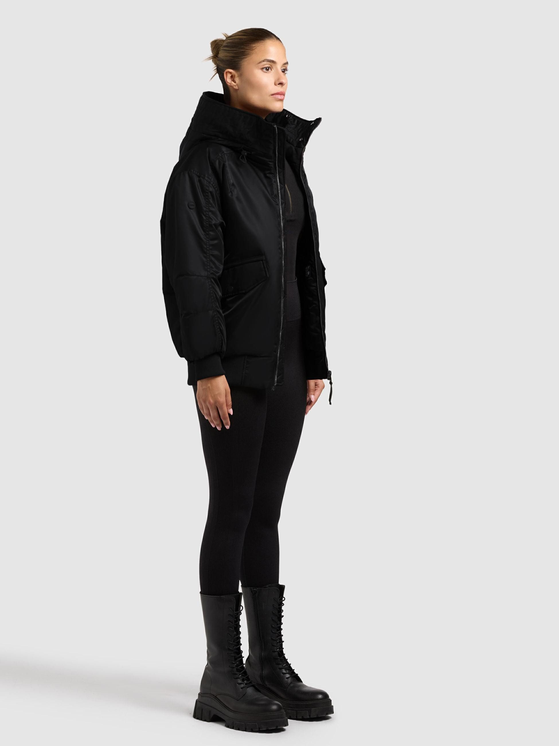 khujo Bomberjacke Cela Oversize Winterjacke mit abnehmbarem Kunstpelz-Besatz