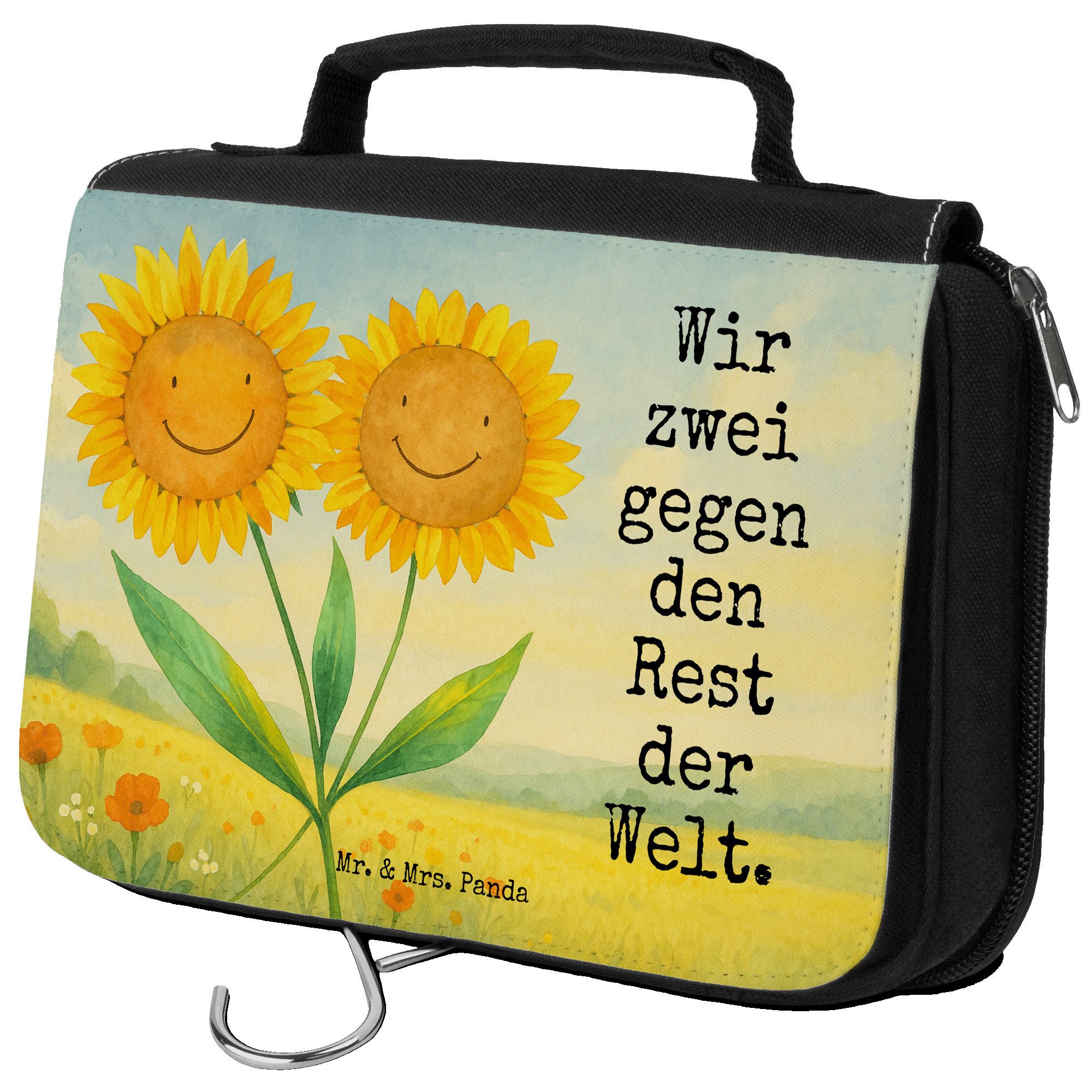 Kulturbeutel Blume Sonnenblume Design, Make-Up Tasche, Weiß, Vertrauen, Kulturbeut