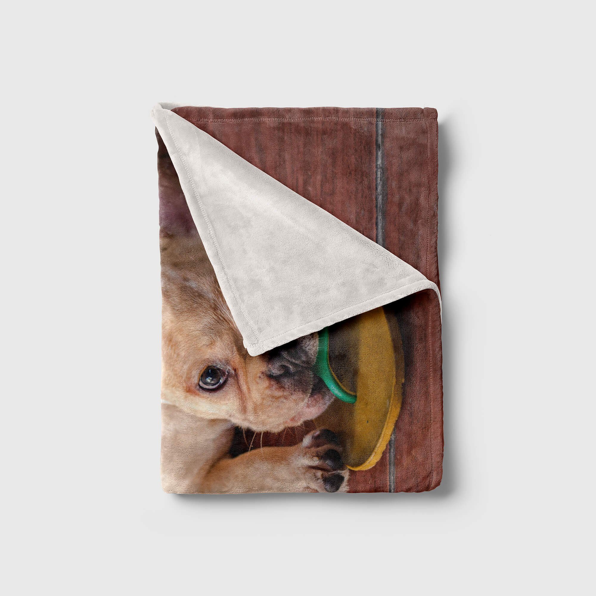 Handtuch kleiner Hund Baumwolle-Polyester-Mix Kuscheldecke Handtuch (1-St), Sinus Saunatuch Handtücher mit Strandhandtuch kaut, Art Tiermotiv