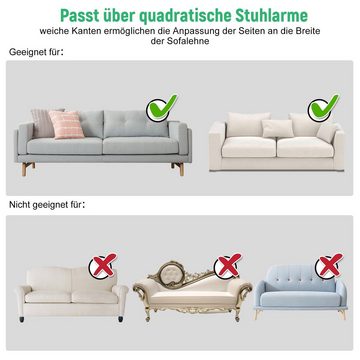 TWSOUL Tablett Rutschfeste Sofa-Armlehnenablage aus Bambus (schwarz), Mit Anti-Rutsch-Matte