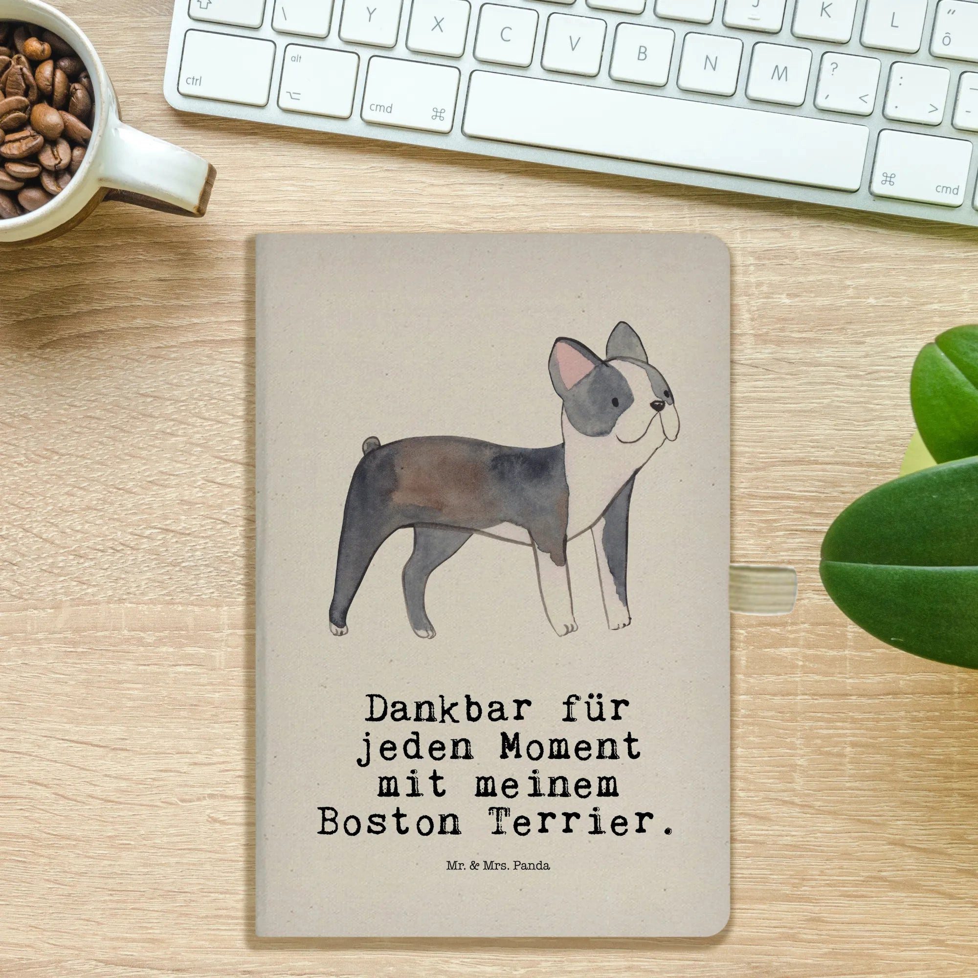 Thumbnail - Mr. & Mrs. Panda Notizbuch Boston Terrier Moment - Transparent - Geschenk, A5 Notizbuch Personal Mr. & Mrs. Panda, Kreat...