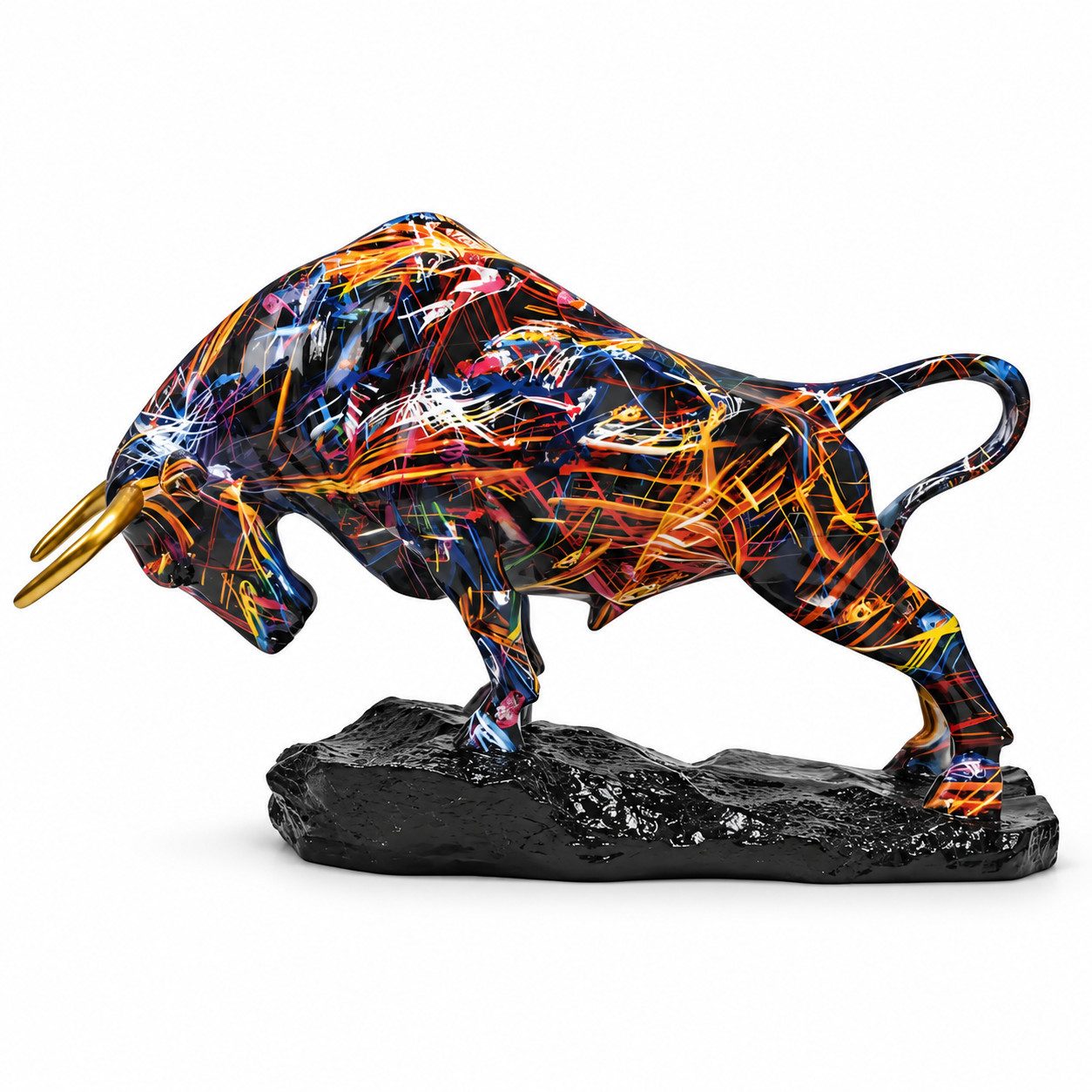 Norvéa Home Dekofigur Dekofigur Stier, Bulle Figur, Tierfigur (Komplett-Set), hochwertige Dekofigur inklusive Standfuß