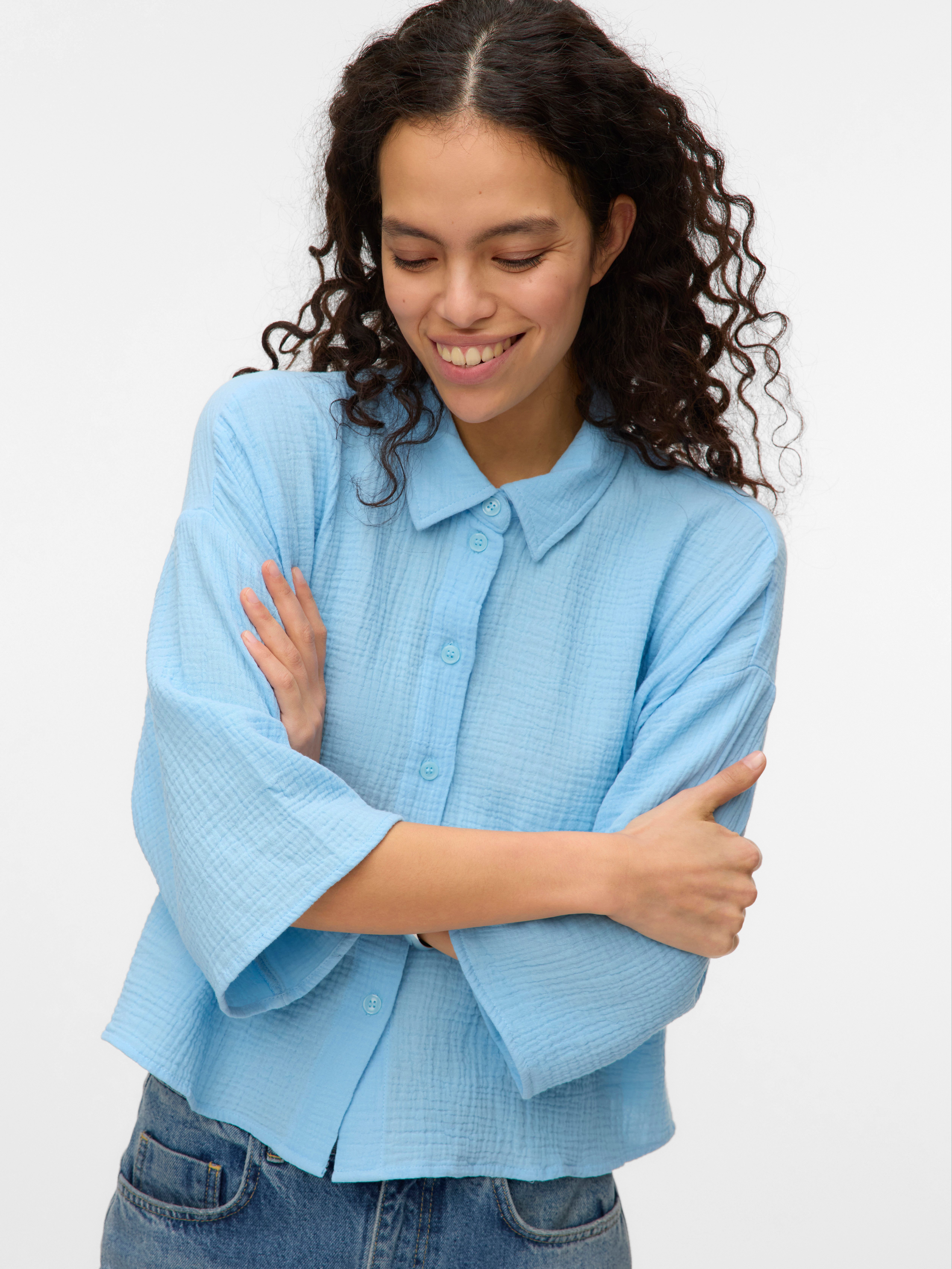 Vero Moda Hemdbluse VMNATALI CROP SHIRT WVN NOOS Baumwolle, loose fit günstig online kaufen