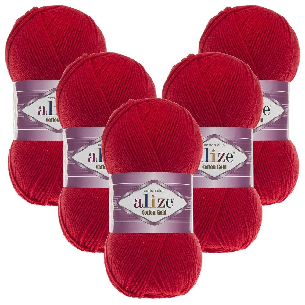 Alize 5 x ALIZE Cotton Gold Häkelwolle, 330 m, Handstrickgarn,Premium Wolle, Amigurumi