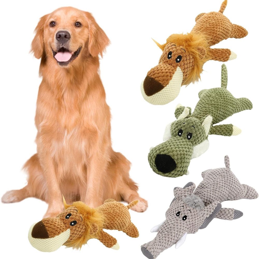 Blusmart Tierkuscheltier Hundekauspielzeug,Spaßige Quietschende Weiche Interaktive Spielzeug, Baumwollseil, Zahnpflege Stressabbau (1-tlg) Für kleine mittelgroße Hunde