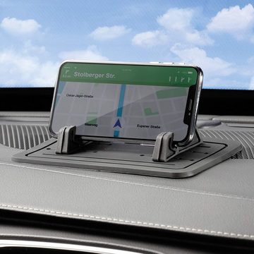 Kremer 3-Teilig KFZ Auto Anti-Rutsch-Matte mit Halter für Auto, Smartphones Smartphone-Halterung