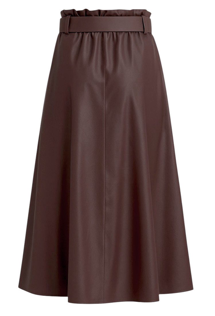 Mississhop Lederimitatrock Damen A-Linien Rock mit Gürtel – Kunstleder M.40 günstig online kaufen