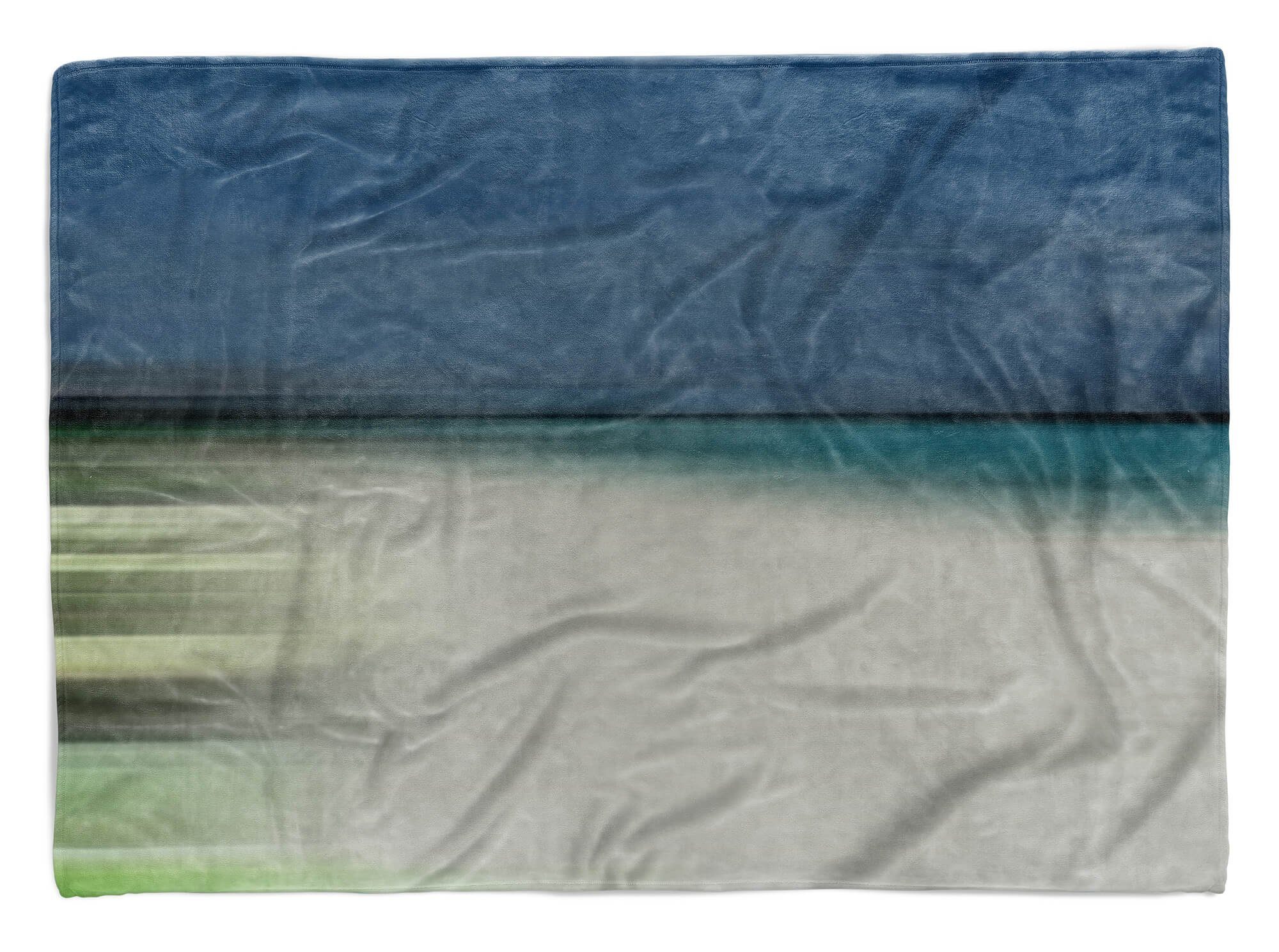 Sinus Art Handtücher Handtuch Strandhandtuch Saunatuch Kuscheldecke mit Fotomotiv Horizont Abstrakt Meer, Baumwolle-Polyester-Mix (1-St), Handtuch