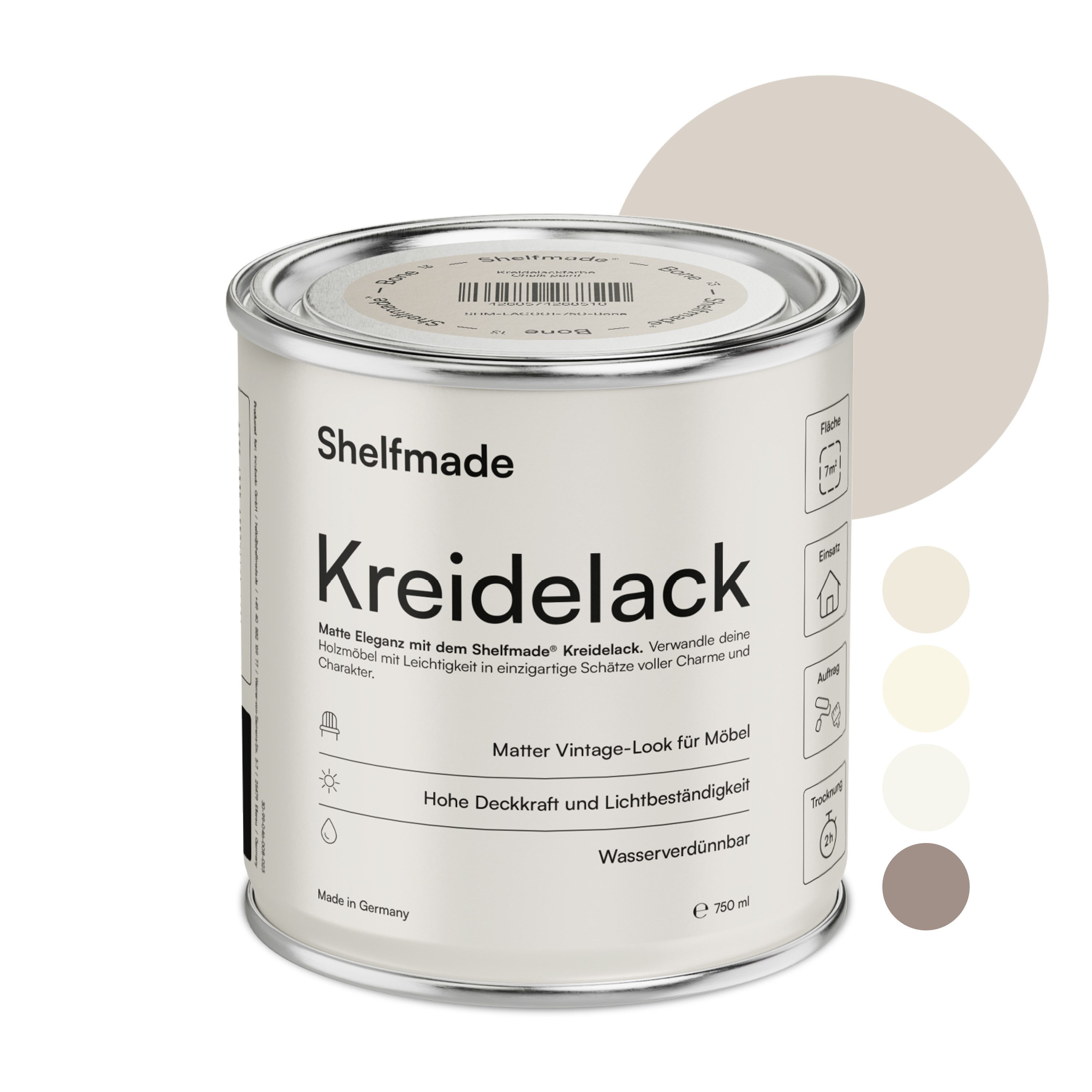 shelfmade Kreidefarbe Kreidefarbe Möbel Shabby Chic Holzlack DIY - Chalk Paint matter Look