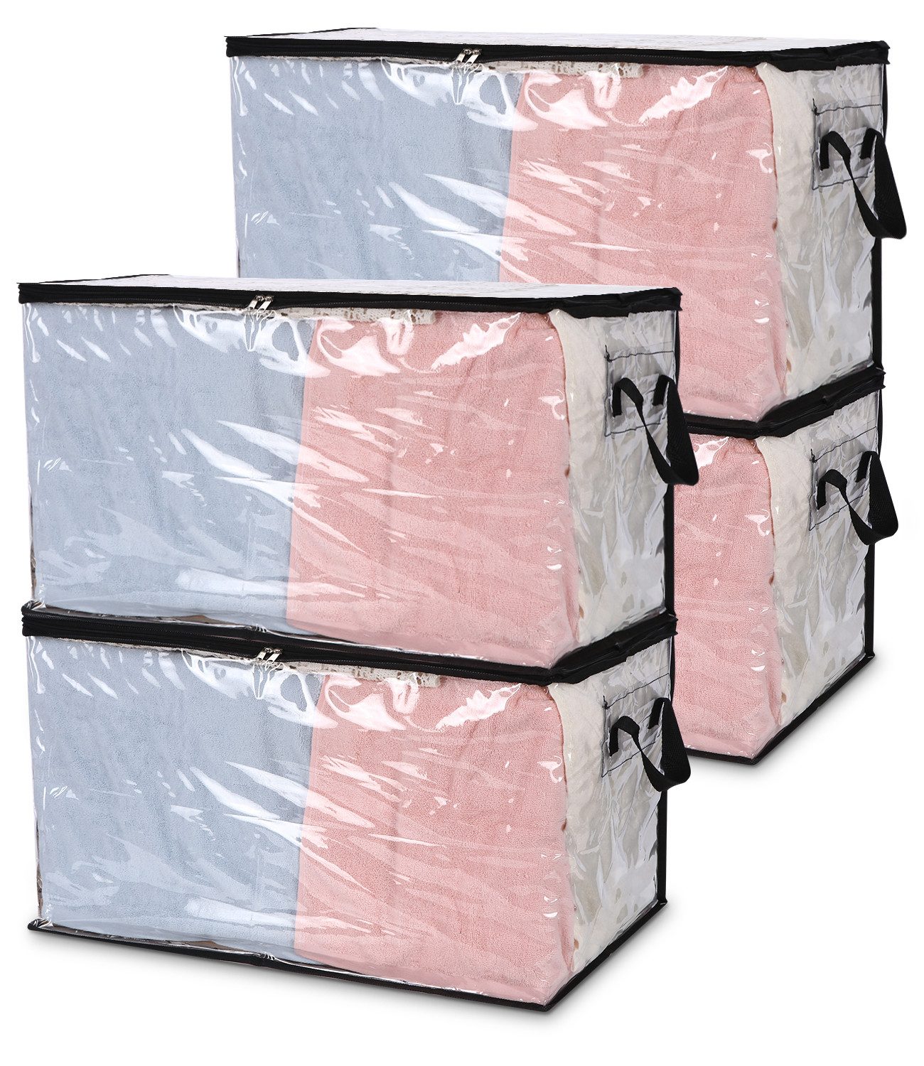 LEAZZLE Aufbewahrungstasche 4 Stück 40L Transparente PVC-Aufbewahrungstaschen, Wasserdichte, , Umzugstasche, Kleidung & Alltagsgegenstände Aufbewahrung, 55x32x35cm
